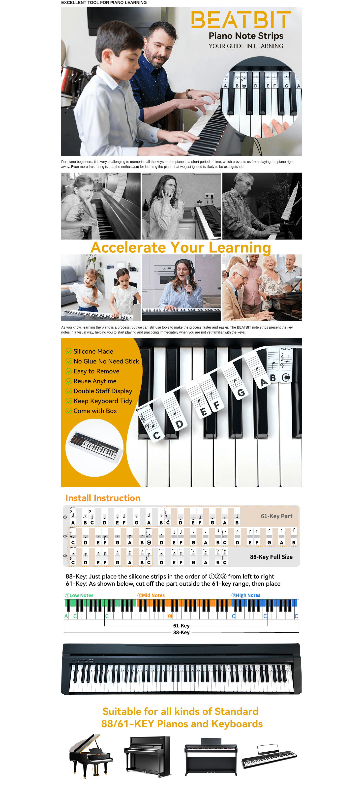 A+ for BEATBIT Piano Notes Guide for Beginner