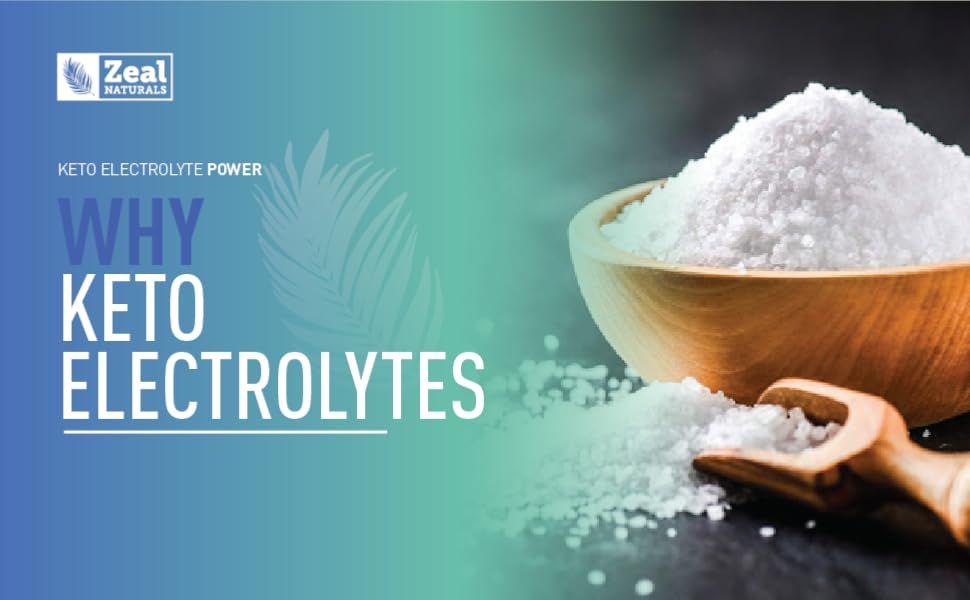 Communicates the key benefit of keto electrolytes to shoppers following a ketogenic diet, positioning the product as essential for maintaining electrolyte balance.