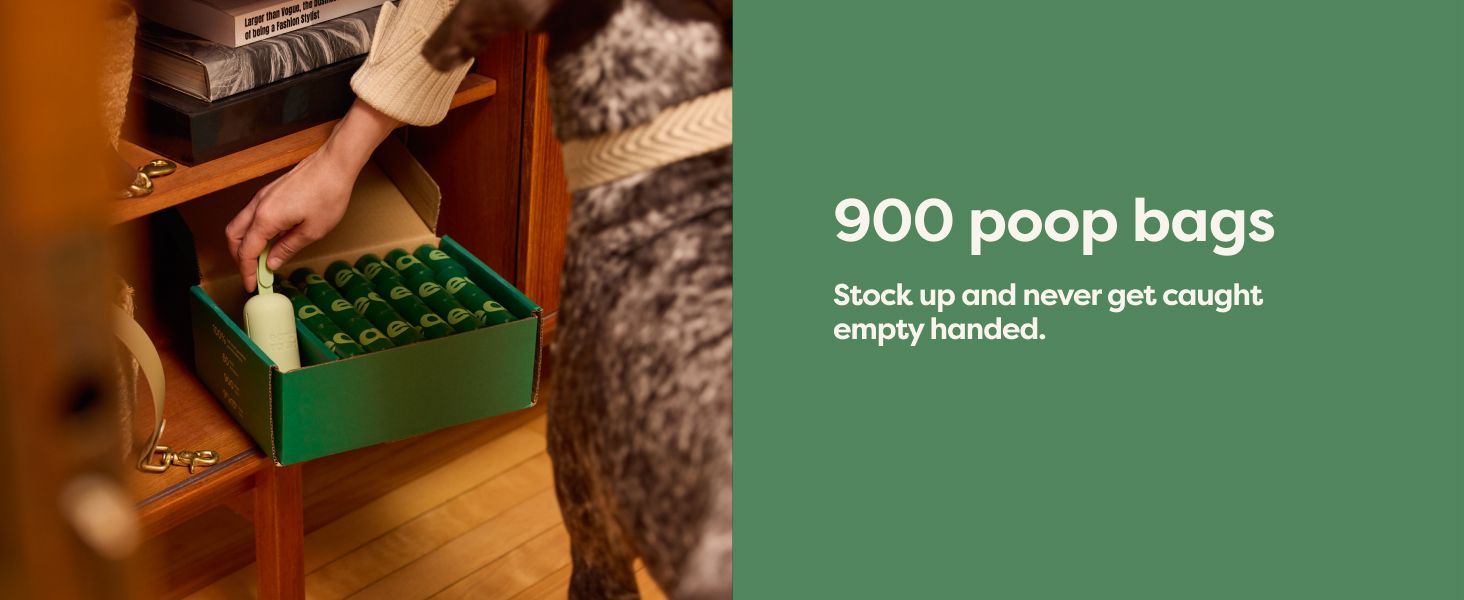 Highlights the large quantity of poop bags included, emphasizing value and convenience for pet owners. Emphasizes the benefit of having an ample supply of poop bags, reducing the chance of running…