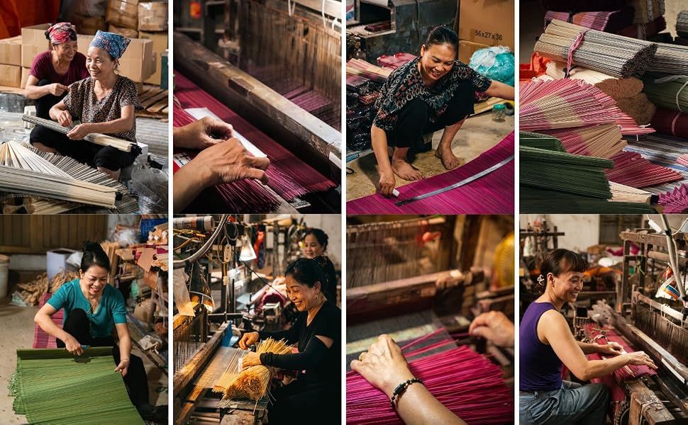 Communicates the brands commitment to traditional handcrafted production methods and artisan partnerships to build emotional connection and trust with shoppers.