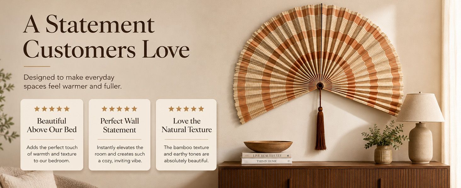 Builds trust and social proof by showcasing positive customer feedback with 5-star ratings, helping shoppers feel confident about the product's quality and appeal. Shows the product displayed in a…