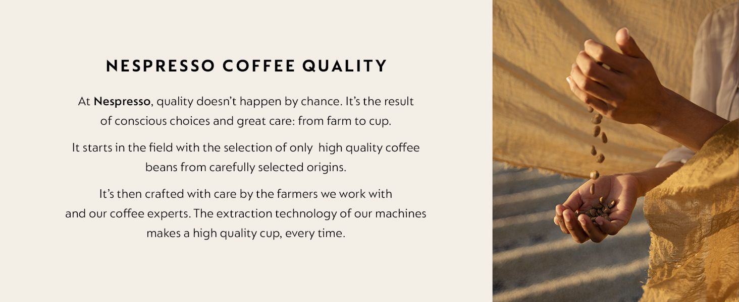 Communicates Nespresso brand values around coffee quality and craftsmanship to build trust and emotional connection with shoppers.