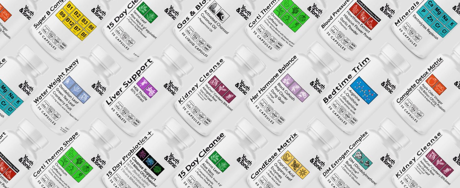 Displays the brands complete product lineup to help shoppers understand the variety of supplement options available and choose the right formula for their needs.