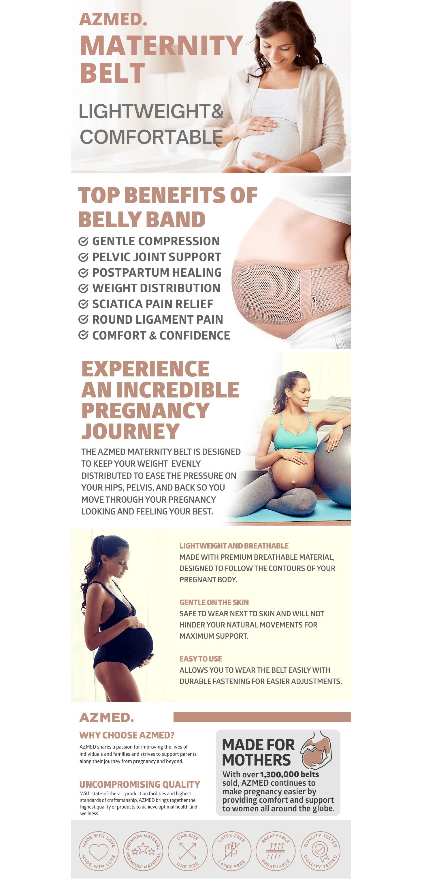 Amazon.com: AZMED Maternity Belt Back Support: A+ Premium