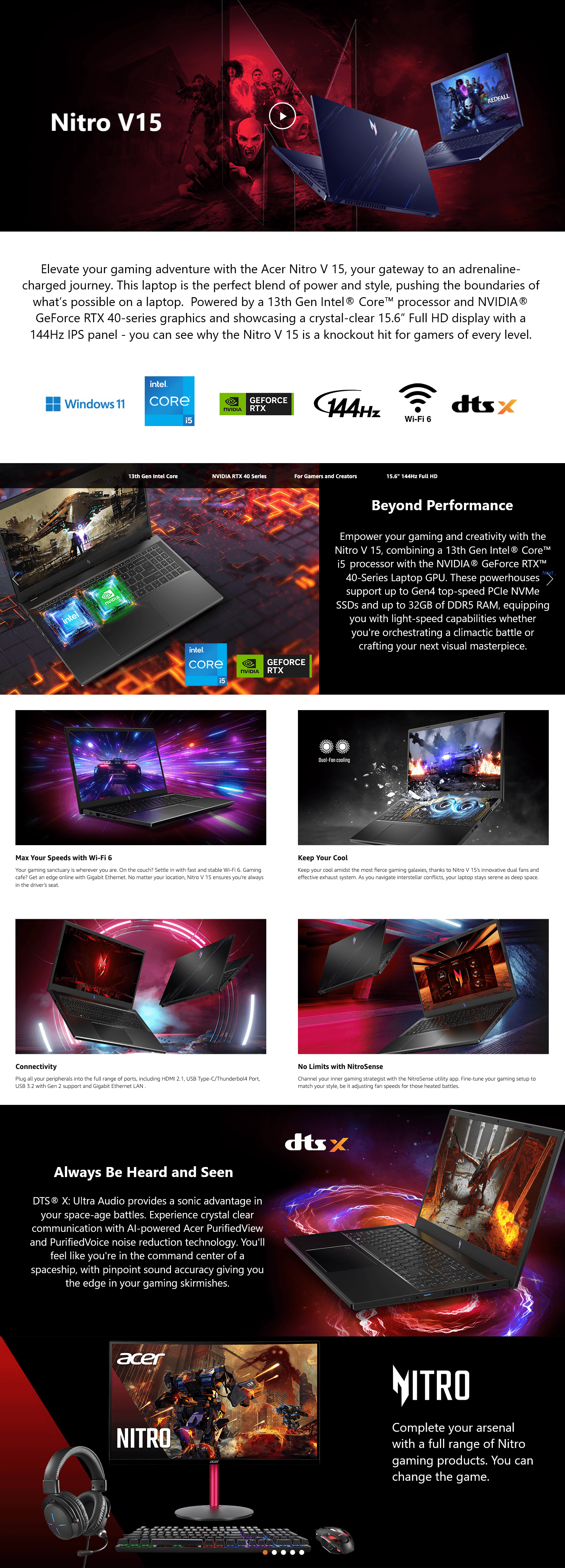 Amazon.com: acer Nitro V Gaming Laptop: A+ Premium