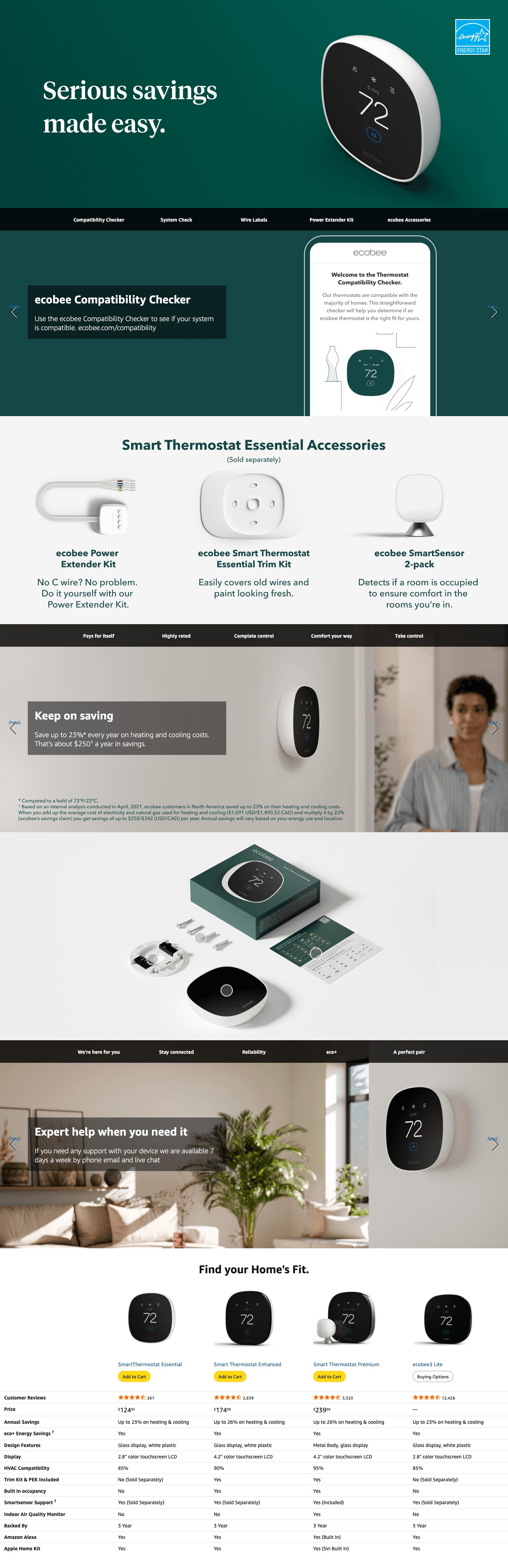 New 2025 ecobee Smart Thermostat Essential: A+ Premium