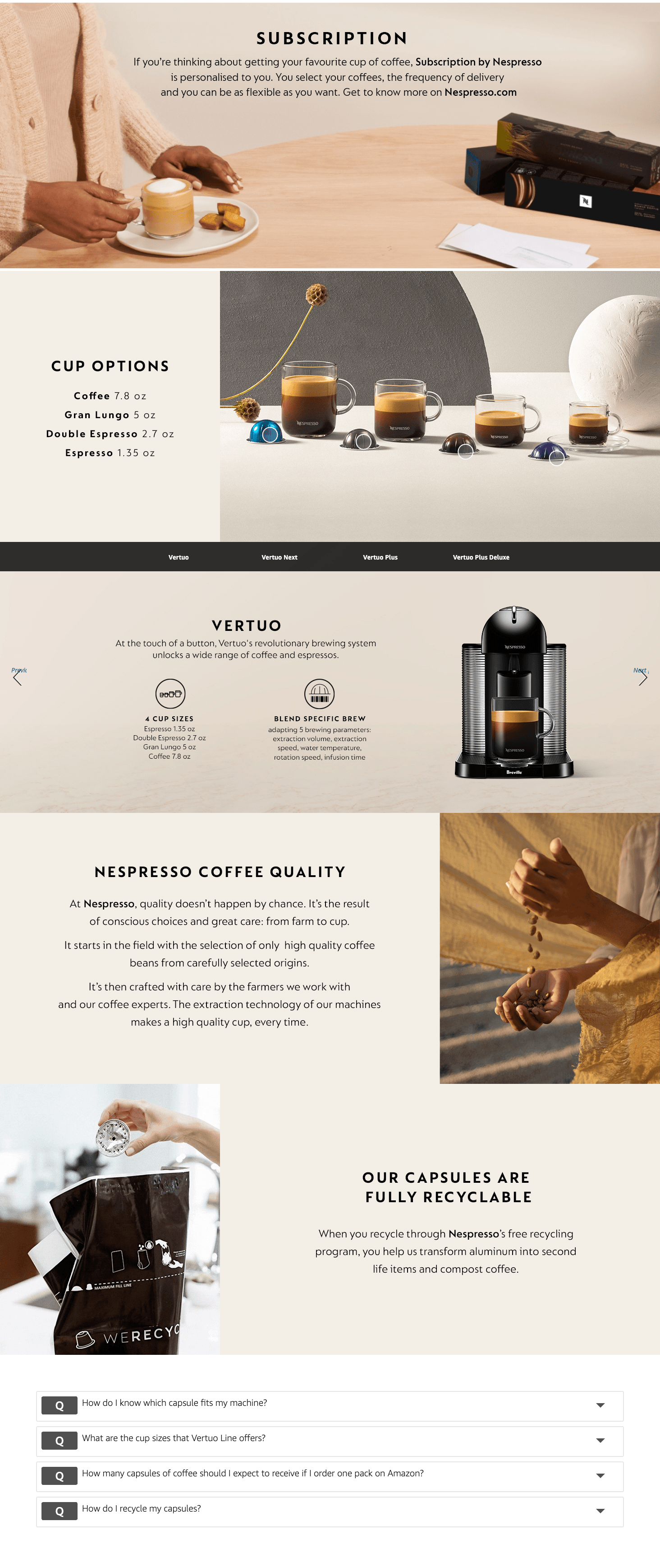 A+ Premium for Amazon.com: Nespresso Capsules Vertuo