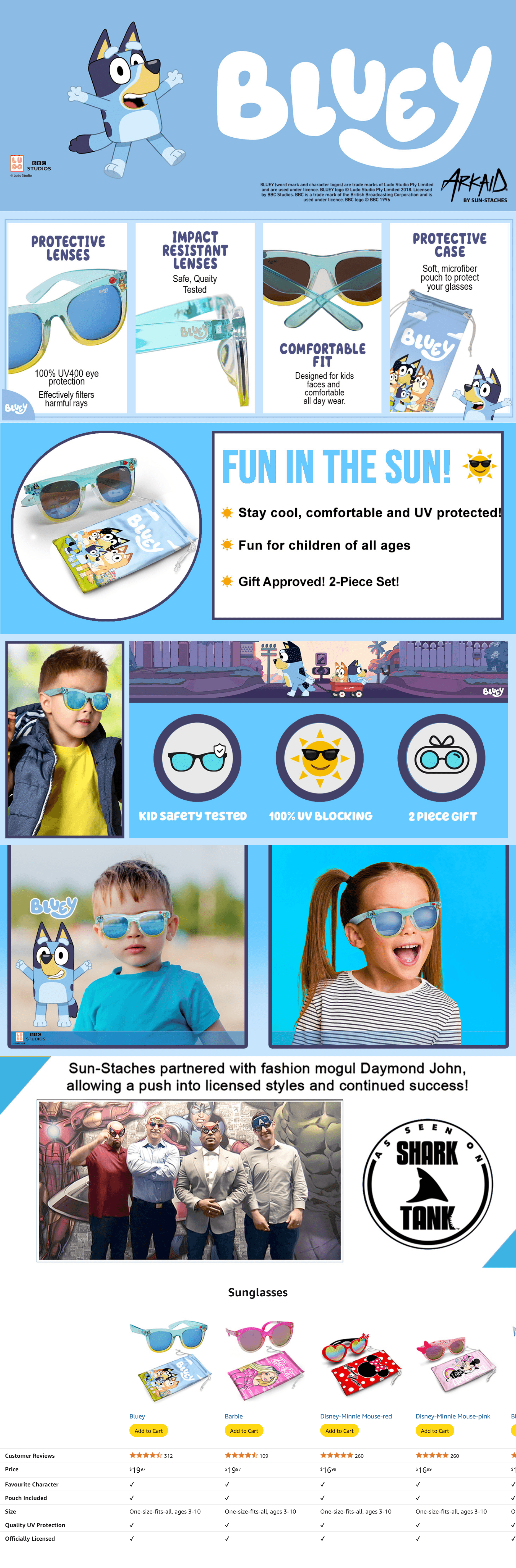 Amazon.com: Bluey Toddler Sunglasses: A+ Premium