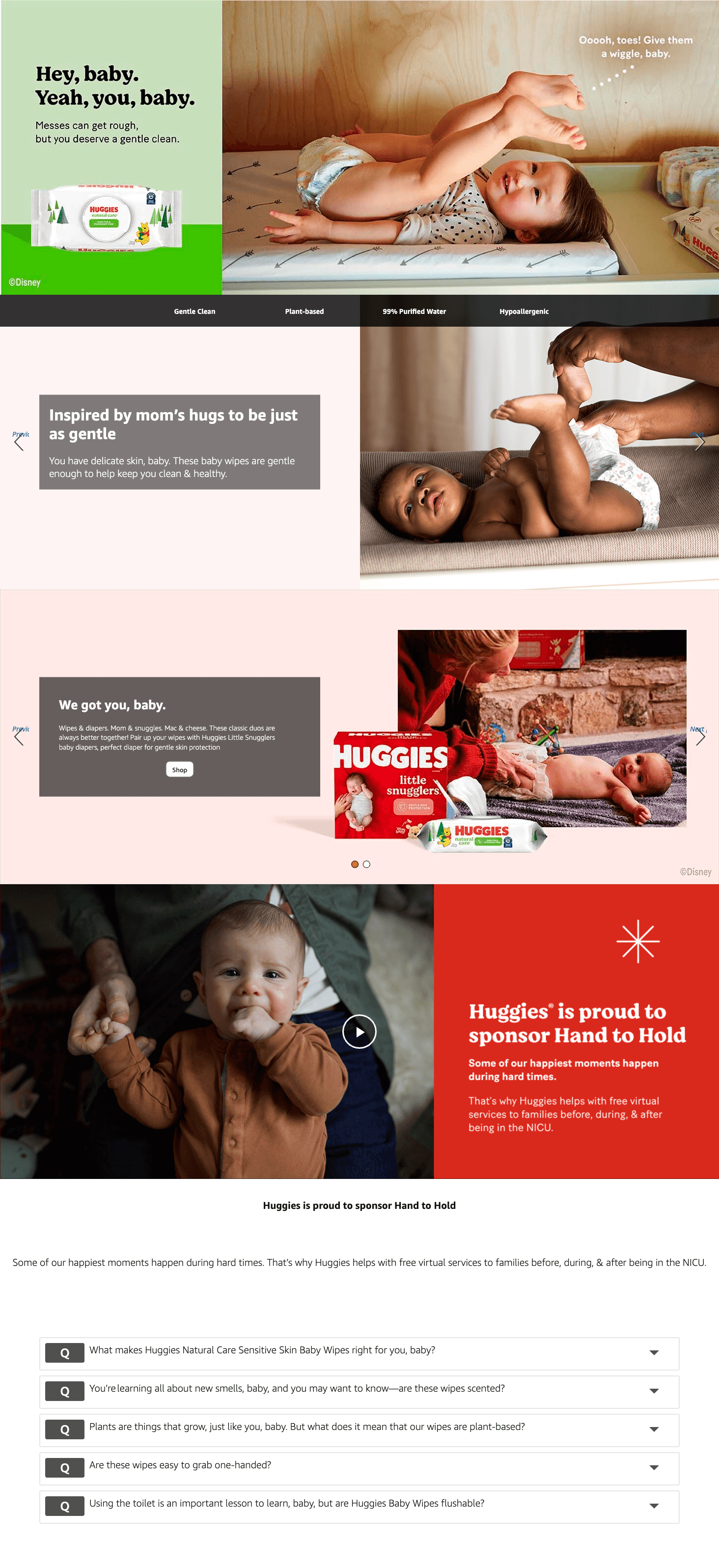 A+ Premium for Amazon.com: Huggies Natural Care Sensitive Baby Wipes