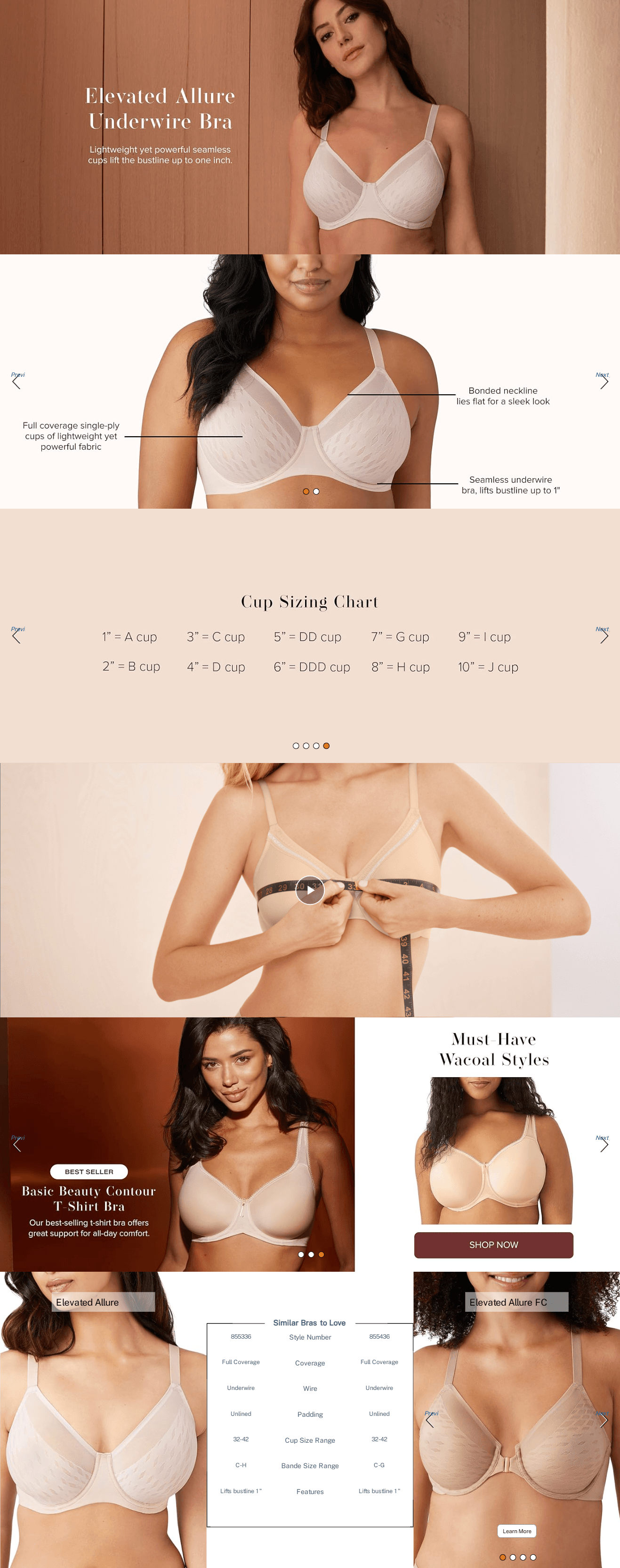 Wacoal Women's Elevated Allure Unlined Underwire Bra at Amazon Women’s Clothing store: A+ Premium