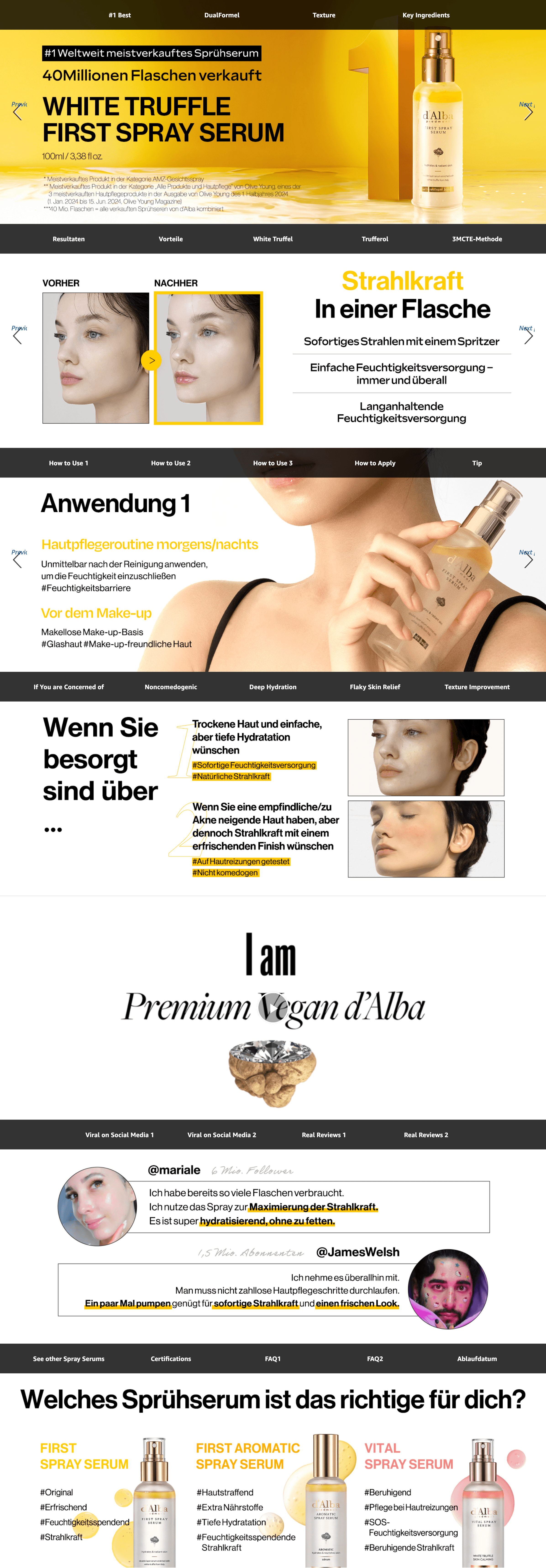 A+ Premium for d'alba Italian White Truffle First Spray Serum Spraying Serum