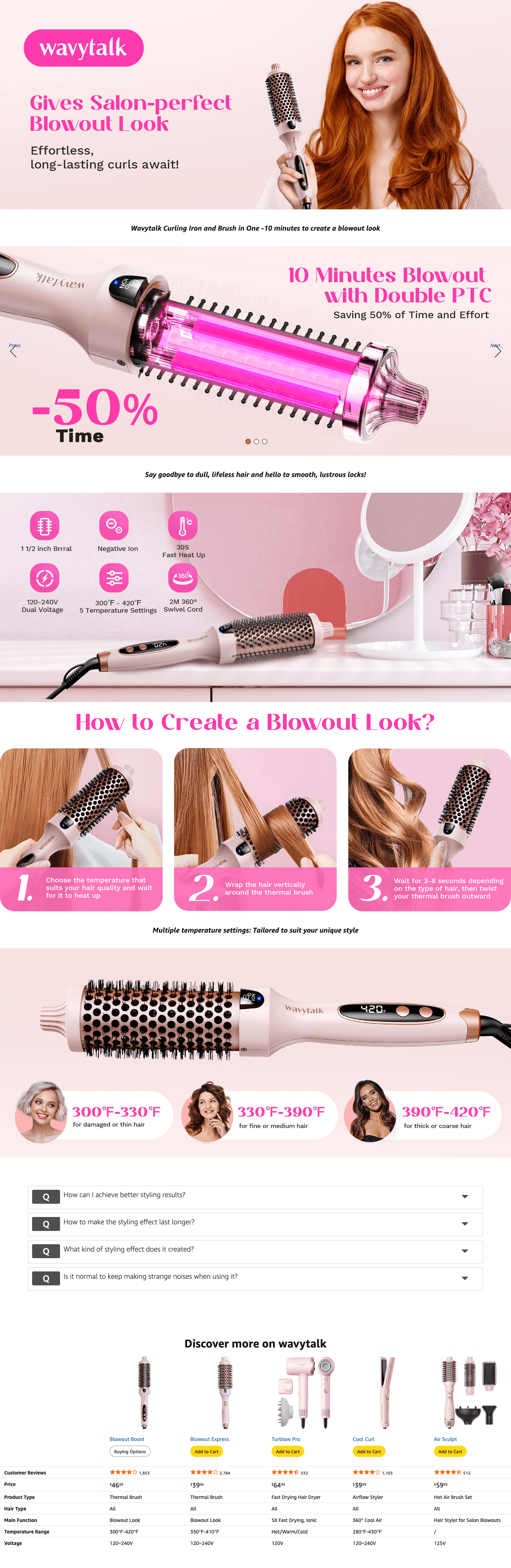 Amazon.com : Wavytalk Thermal Brush: A+ Premium