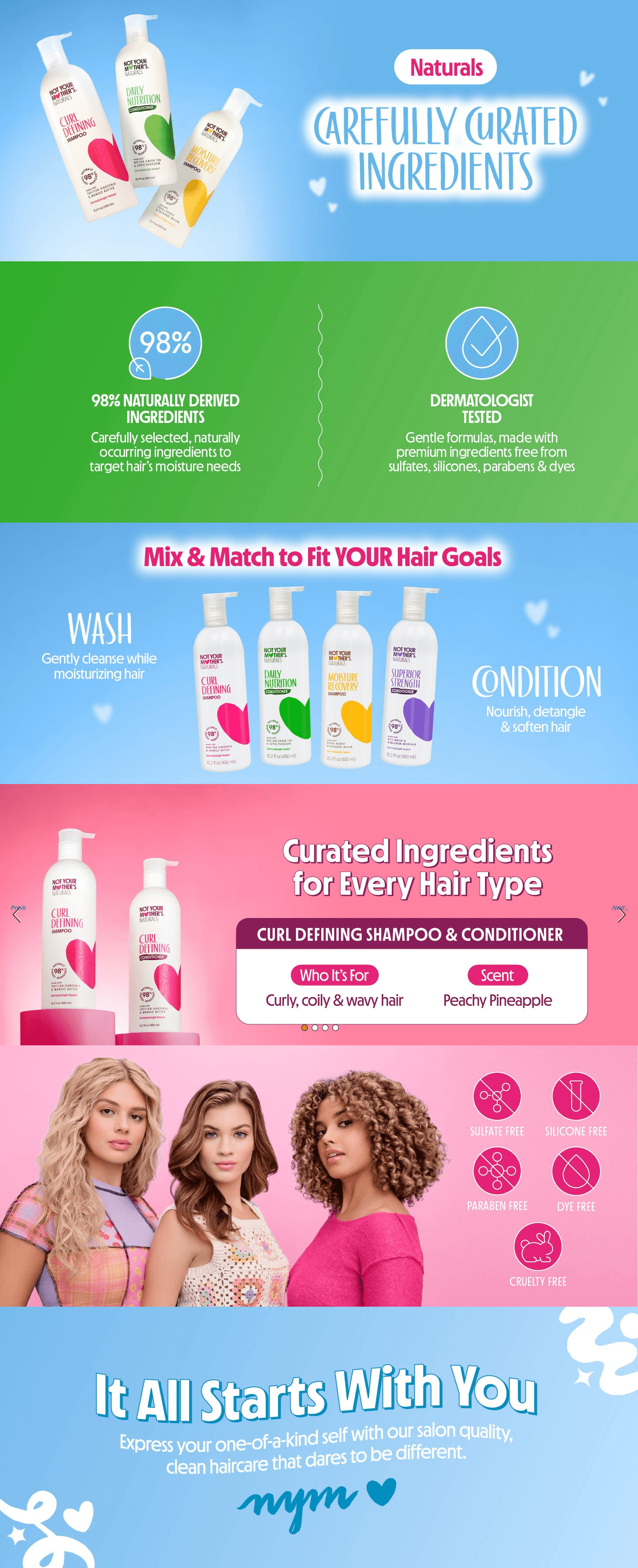 Amazon.com : Not Your Mother's Naturals Curl Defining Shampoo and Conditioner (2 Pack): A+ Premium