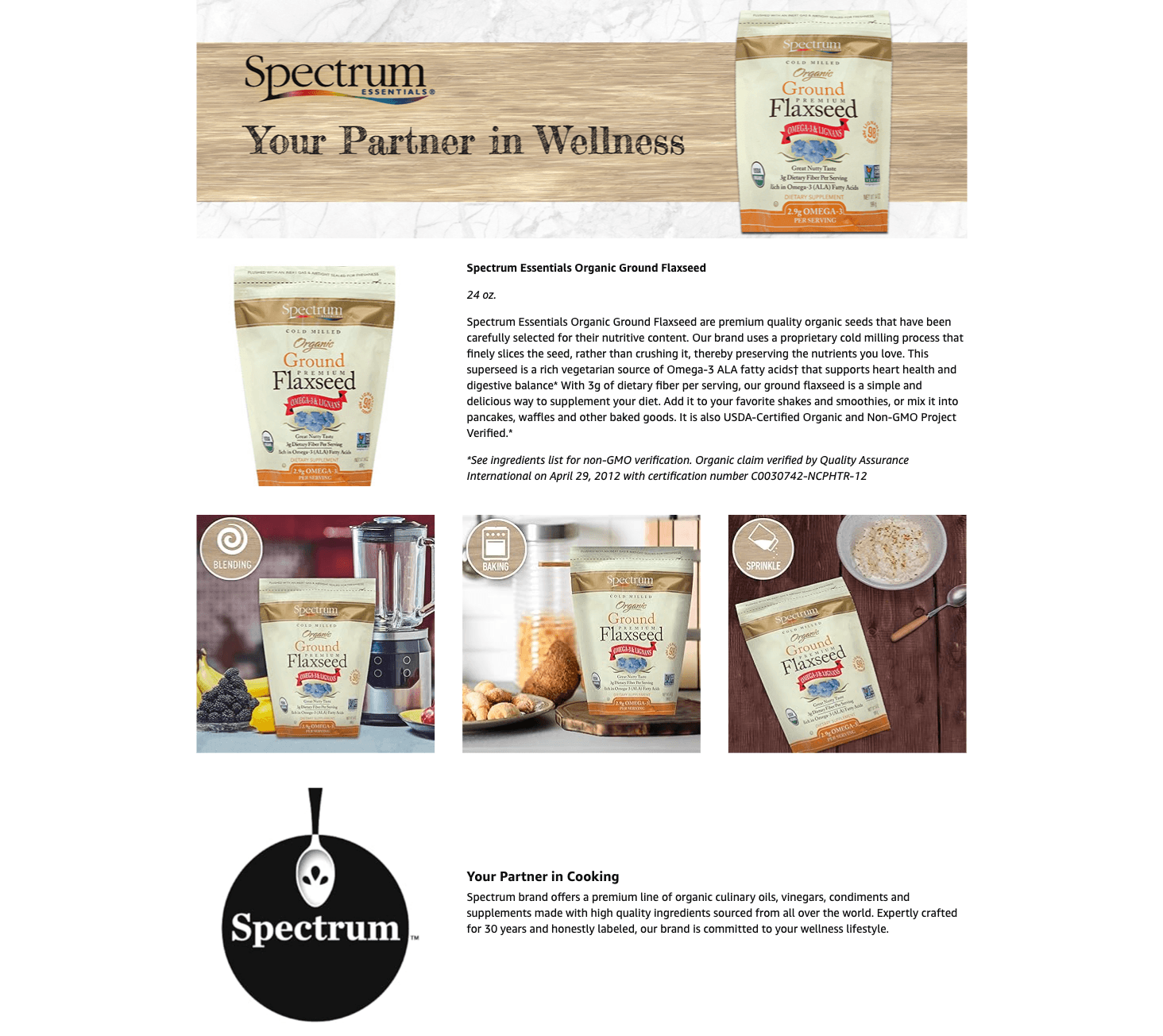 Amazon.com : Spectrum Essentials Organic Ground Premium Flaxseed: A+ Premium