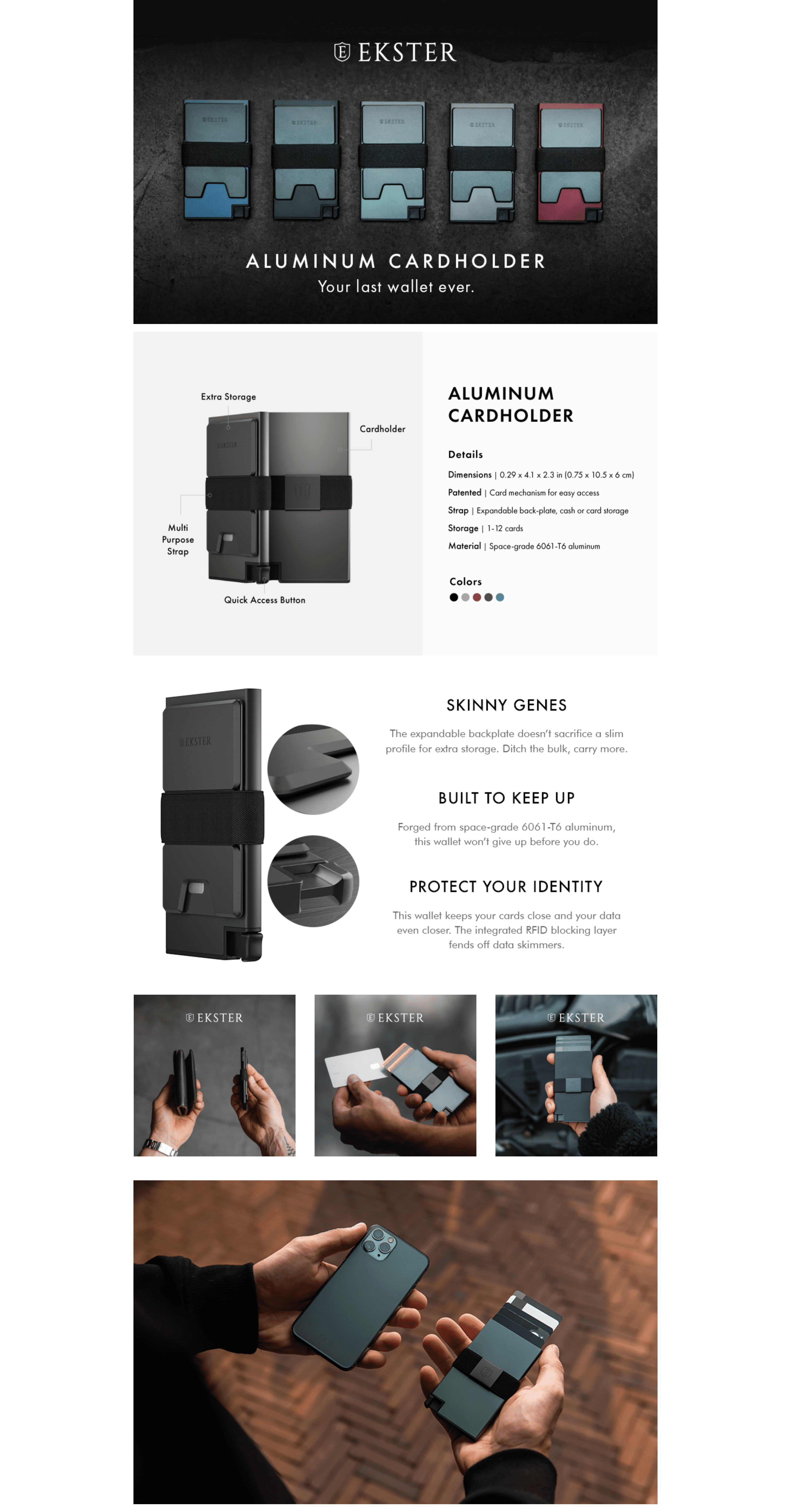 A+ Premium for Ekster Aluminum Cardholder Wallet