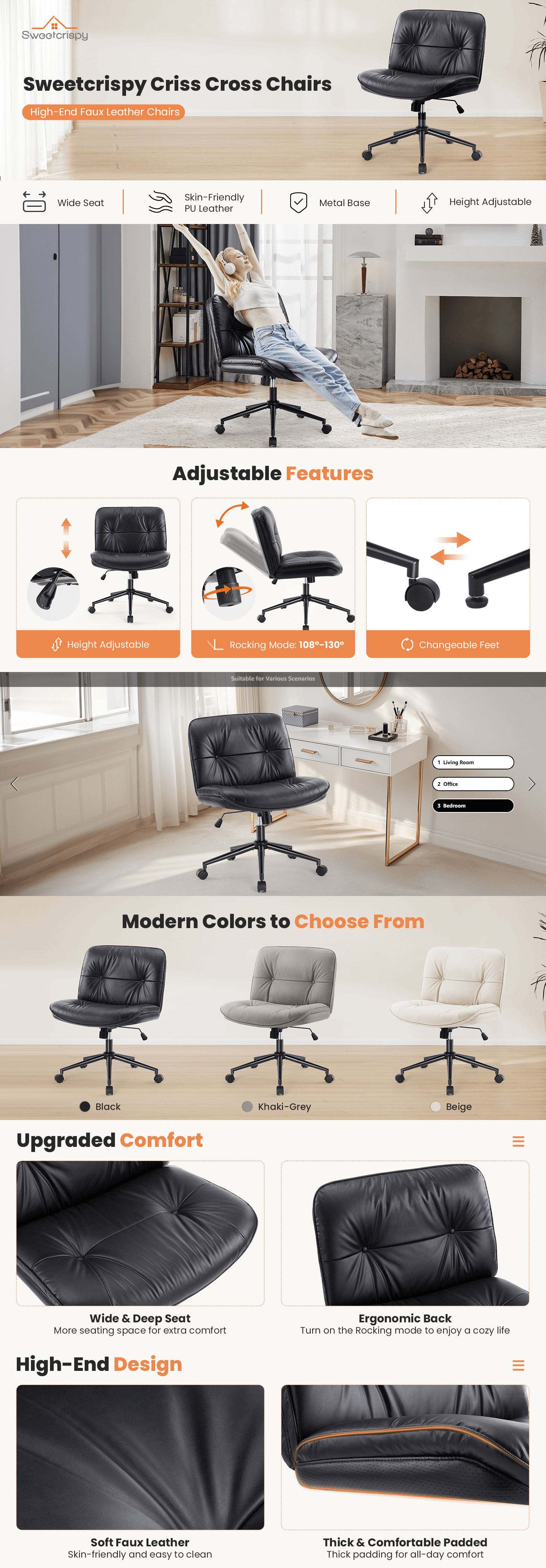 Amazon.com: Sweetcrispy Criss Cross Legged Chair with Wheels: A+ Premium