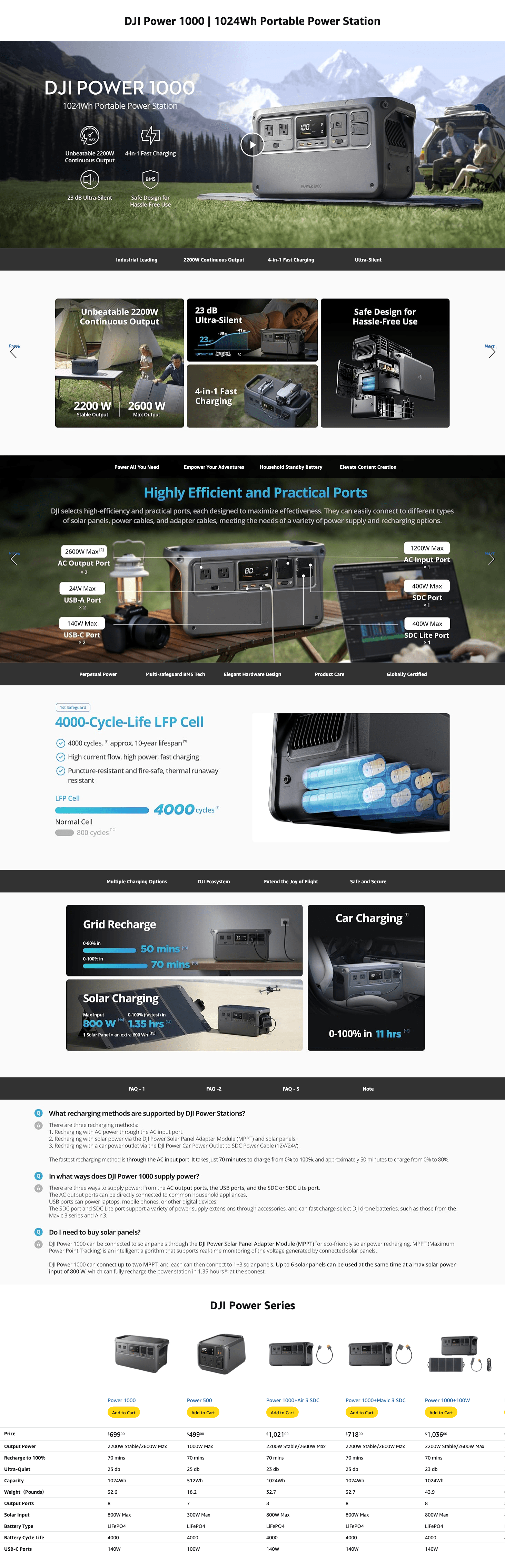 Amazon.com: DJI Power 1000 Portable Power Station: A+ Premium
