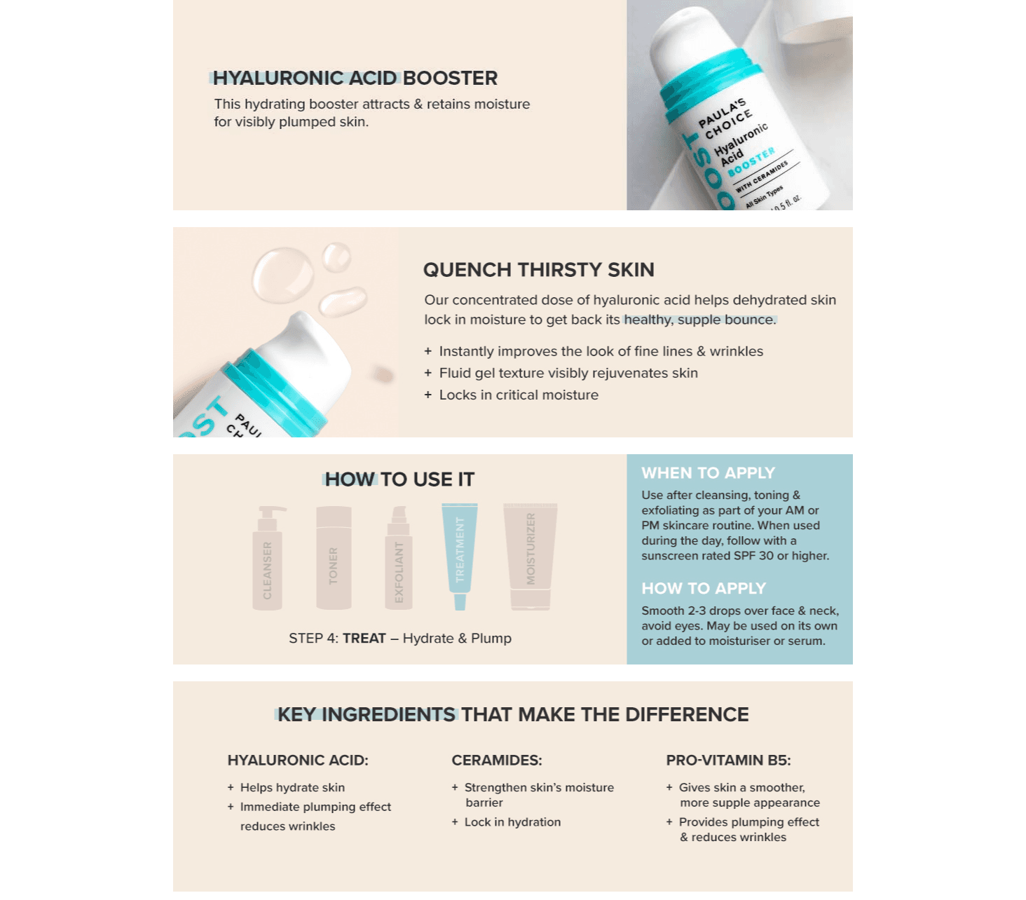 A+ Premium for Paula's Choice Hyaluronic Acid BOOSTER
