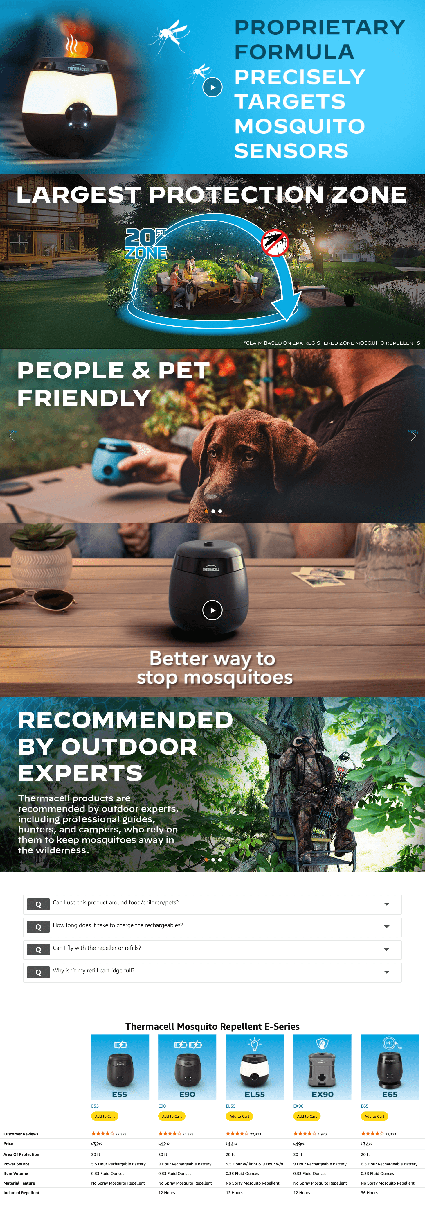 Amazon.com: Thermacell Mosquito Rechargeable Repeller Refills; Compatible with…: A+ Premium