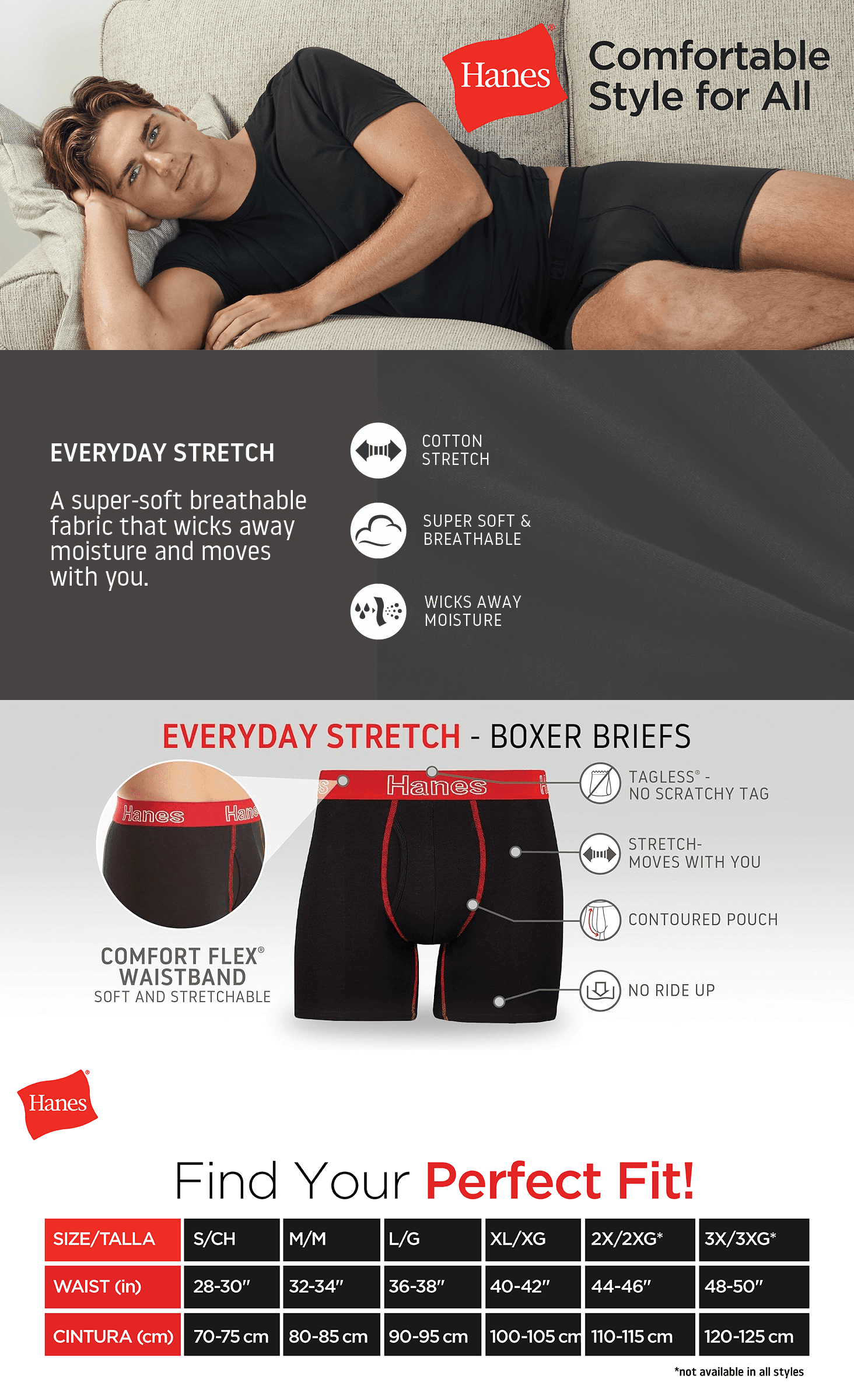 Hanes Men's Underwear Boxer Briefs Pack: A+ Premium