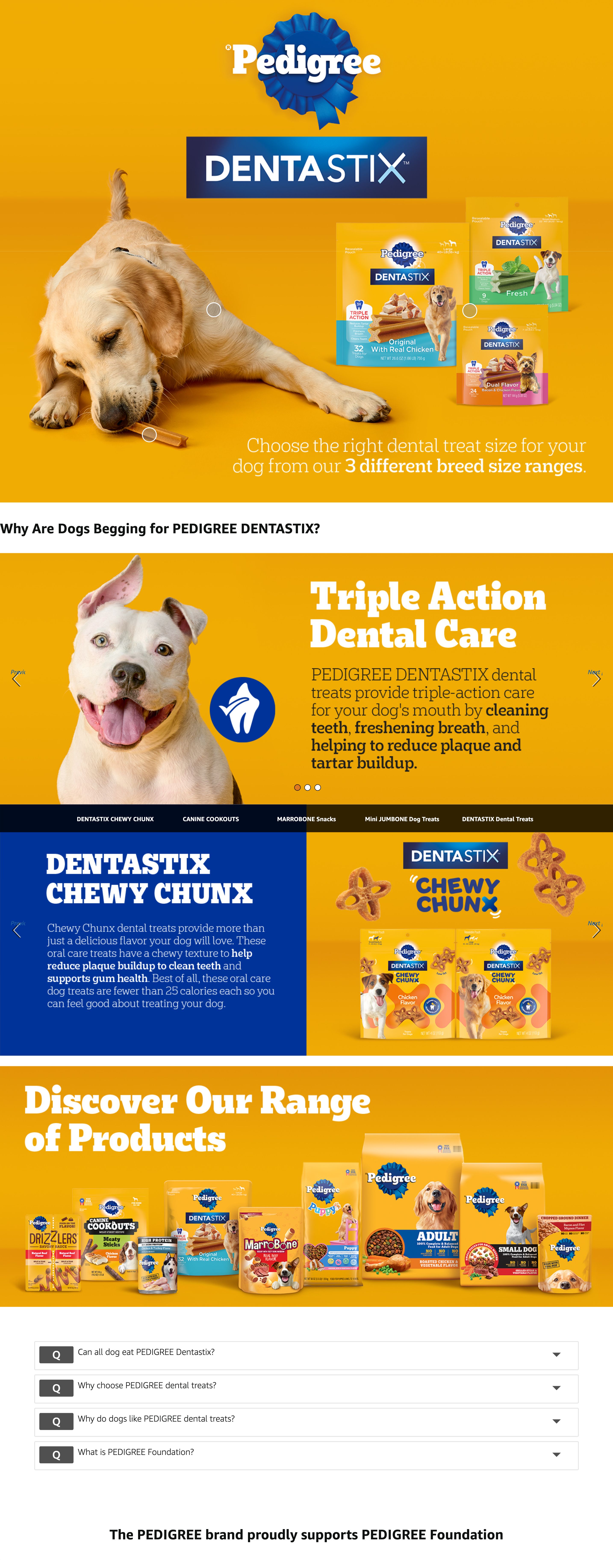 A+ Premium for Amazon.com: PEDIGREE DENTASTIX Large Dog Dental Care Treats Original