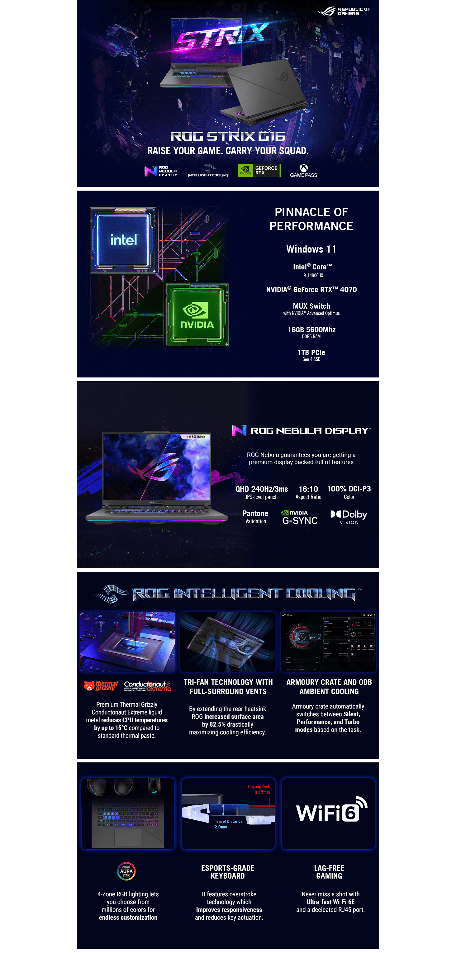 Amazon.com: ASUS ROG Strix G16 (2024) Gaming Laptop: A+ Premium