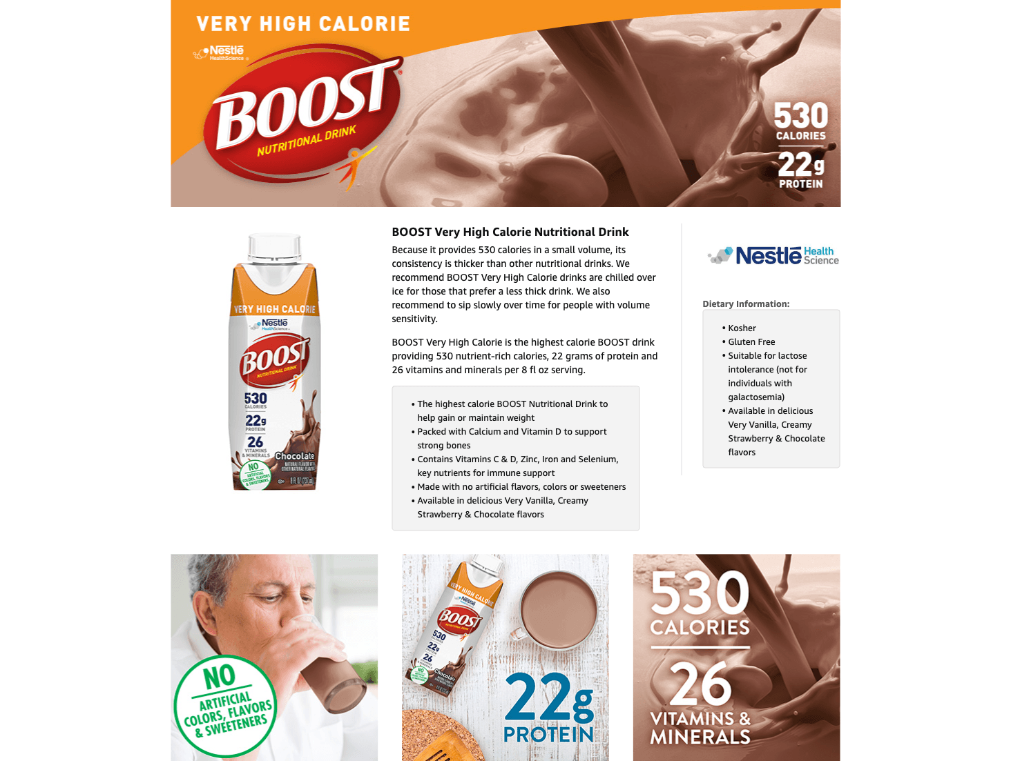 A+ Premium for Amazon.com: BOOST Very High Calorie Nutritional Drink