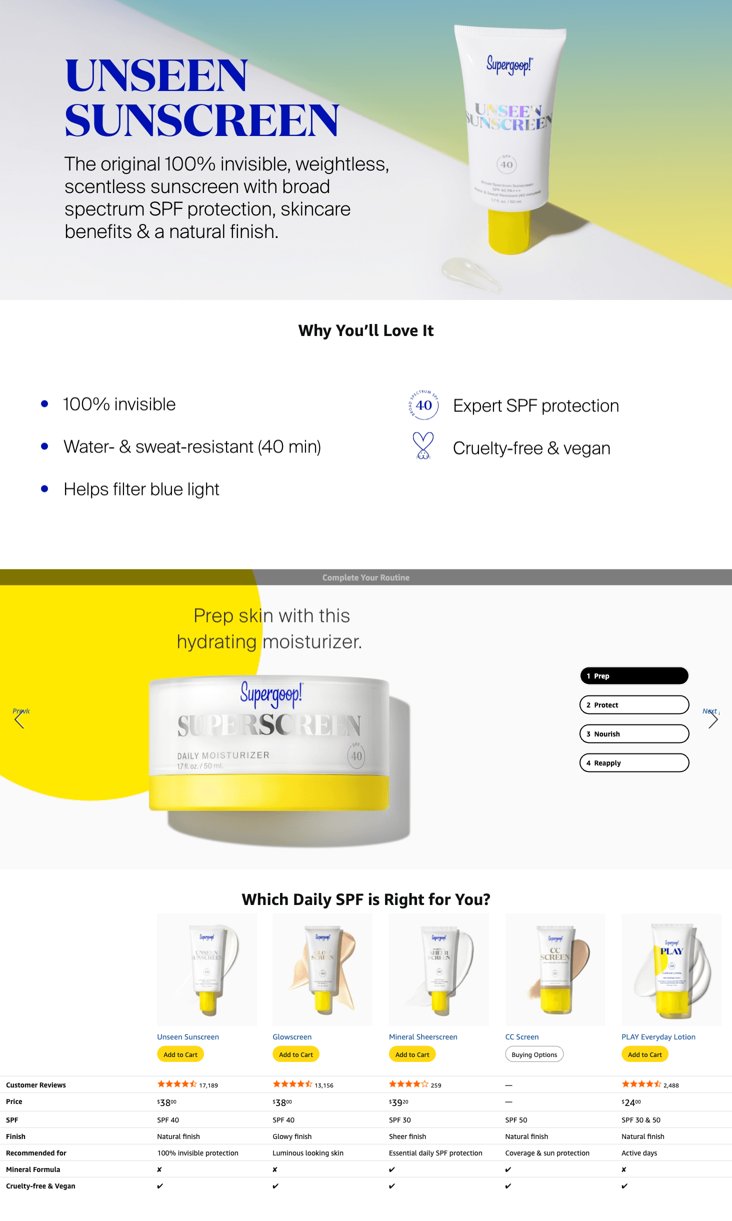 Amazon.com: Supergoop! Unseen Sunscreen: A+ Premium