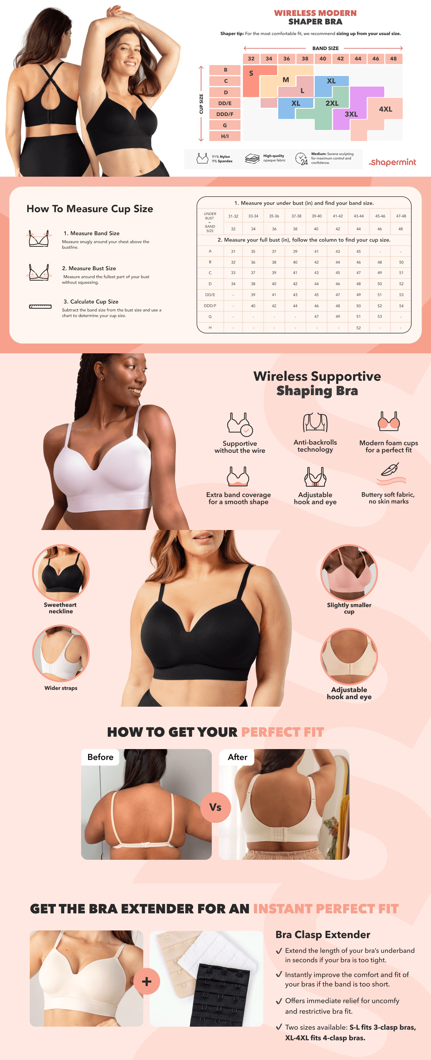 SHAPERMINT Bras for Women: A+ Premium