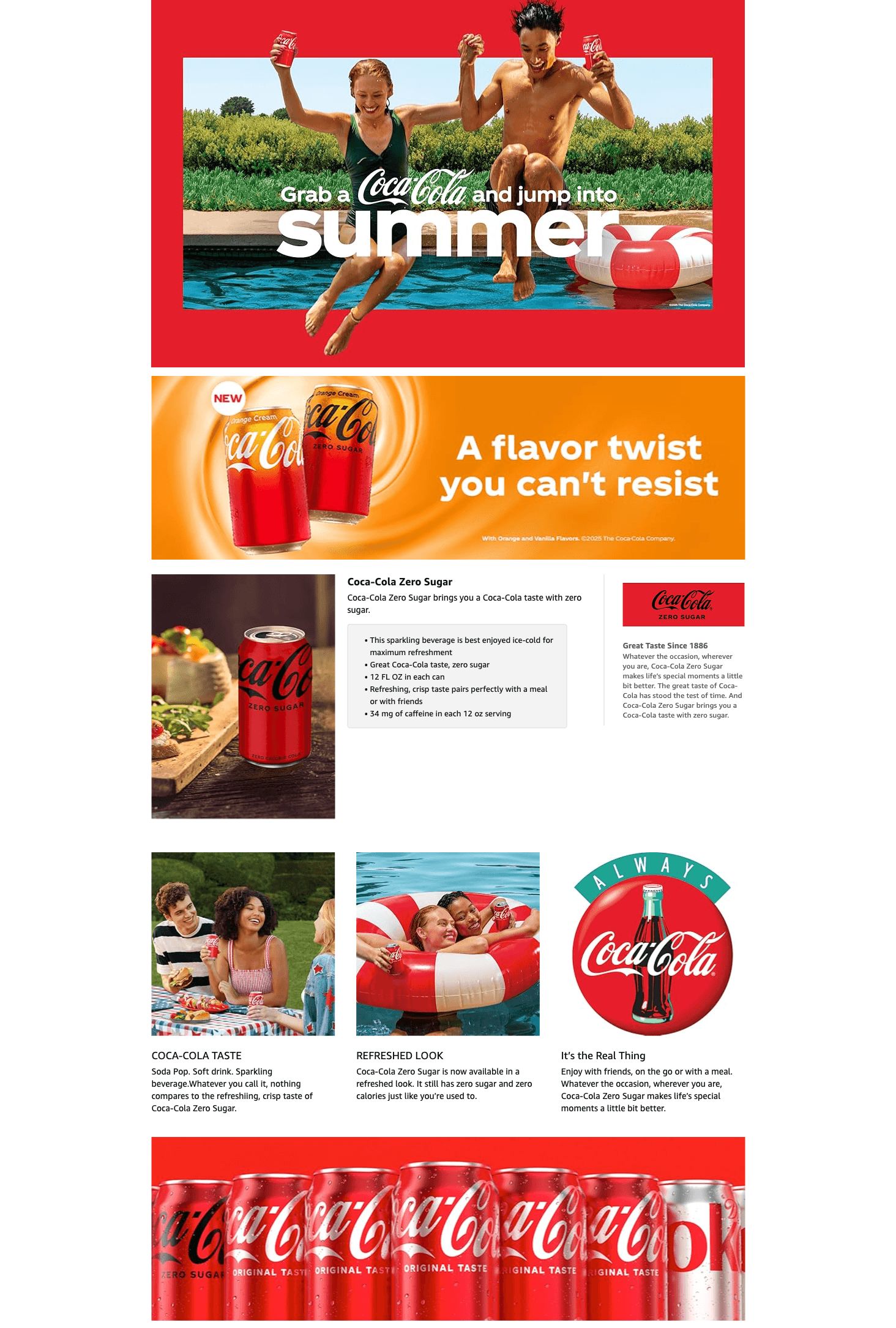 Amazon.com: Coke Zero Sugar Cola Soda: A+ Premium