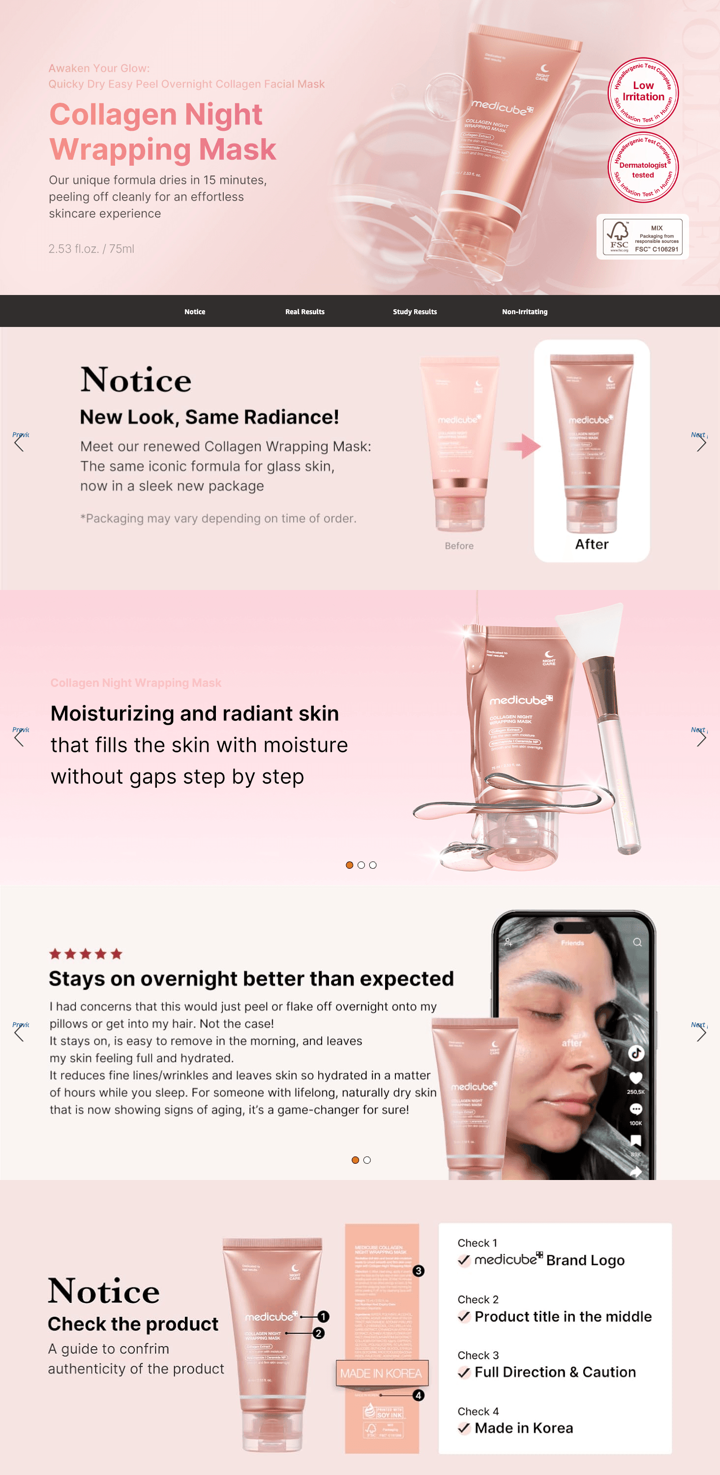 A+ Premium for Amazon.com : medicube Collagen Overnight Wrapping Peel Off Facial Mask Pack