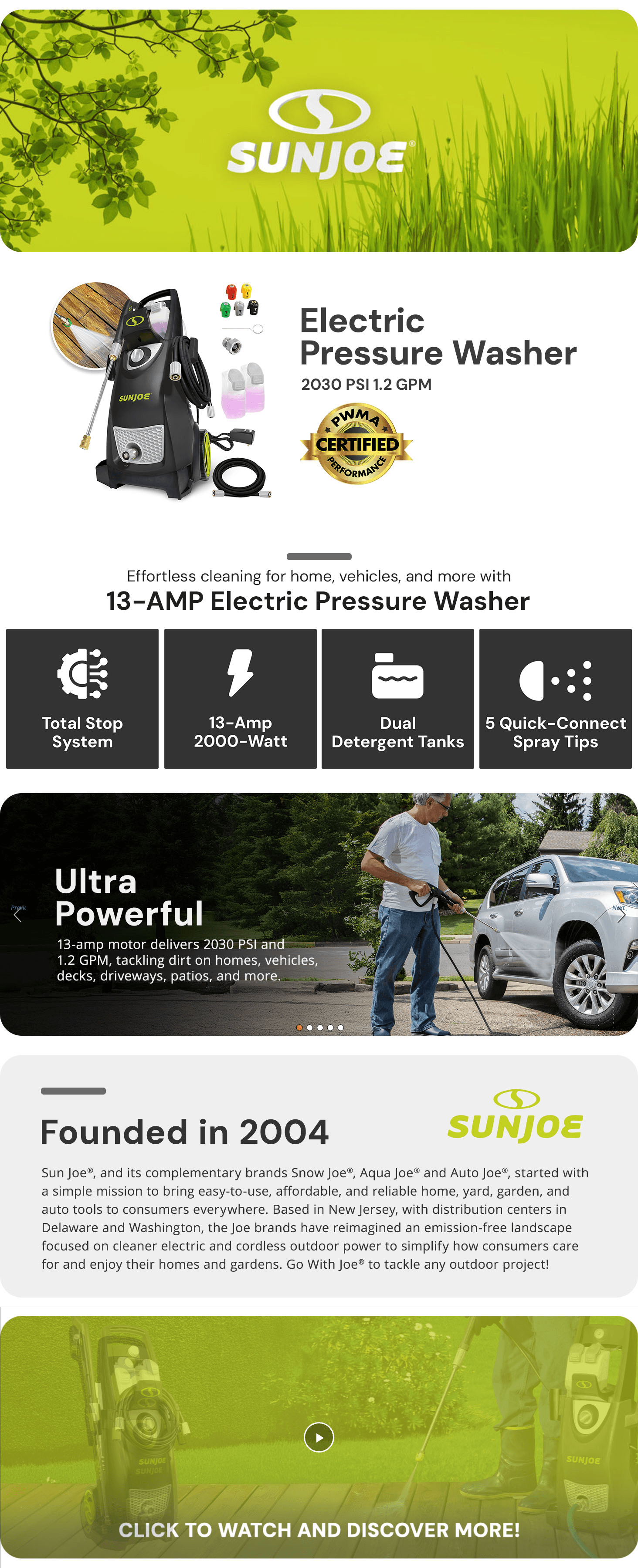 Amazon.com : Sun Joe Electric Pressure Power Washer: A+ Premium