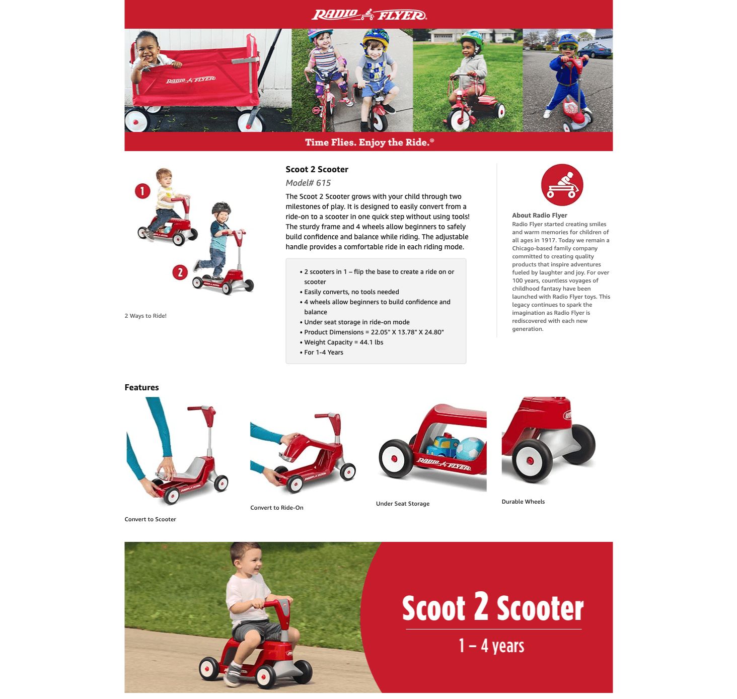 Amazon.com: Radio Flyer Scoot 2 Scooter: A+ Premium