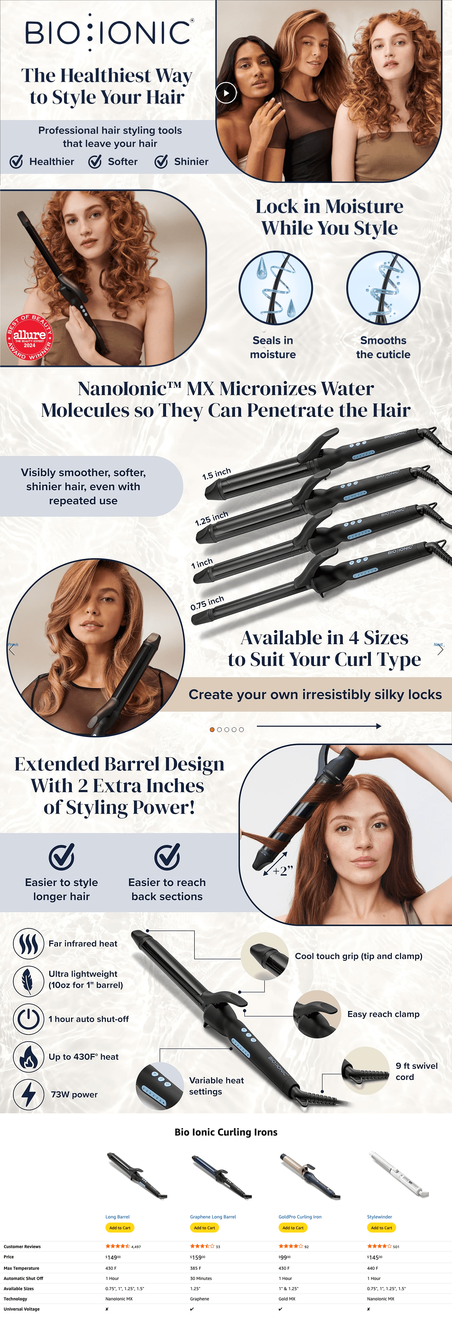 Amazon.com: Bio Ionic Long Barrel Styler: A+ Premium