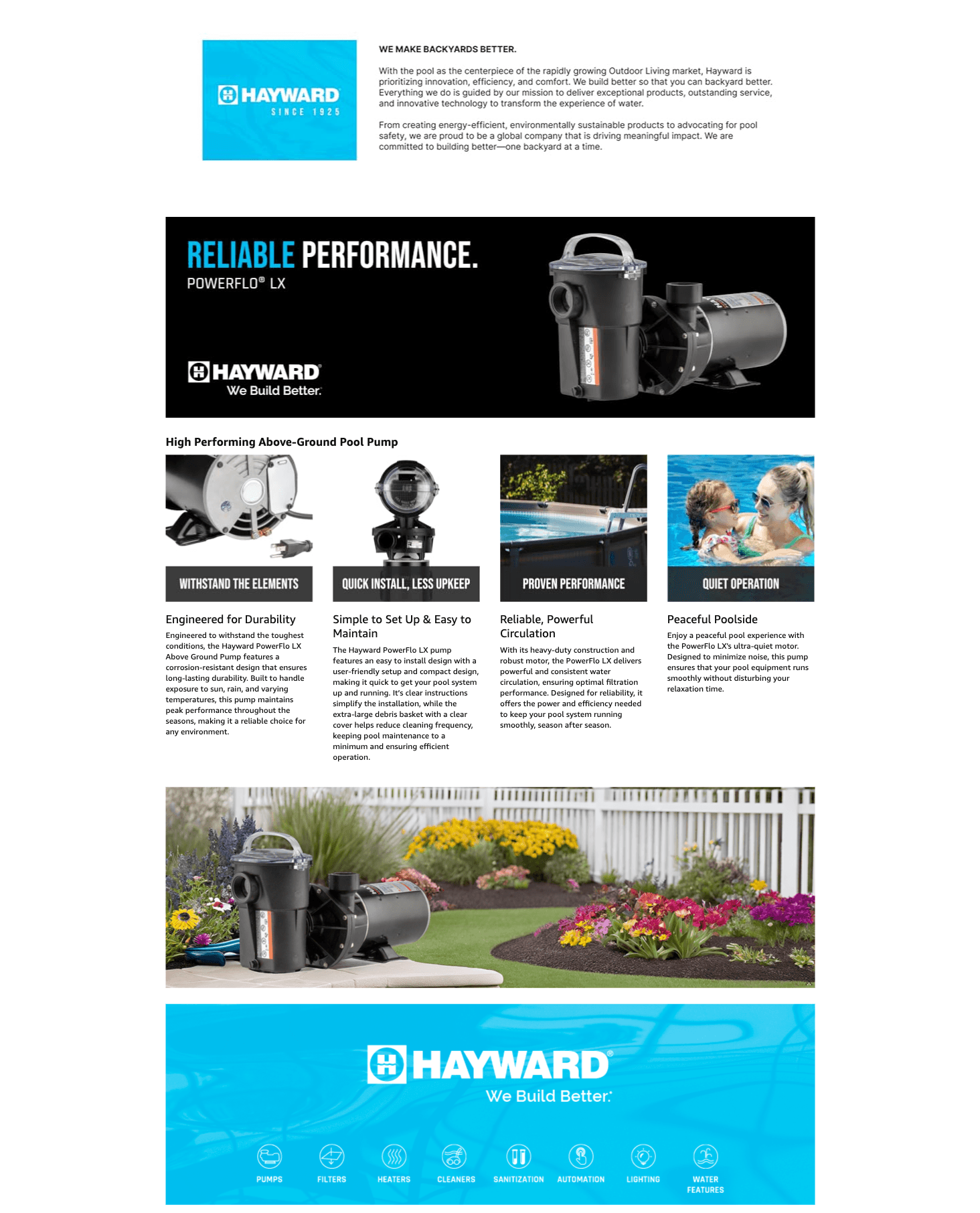 Amazon.com : Hayward W3SP1580X15 Power Flo Pool Pump: A+ Premium