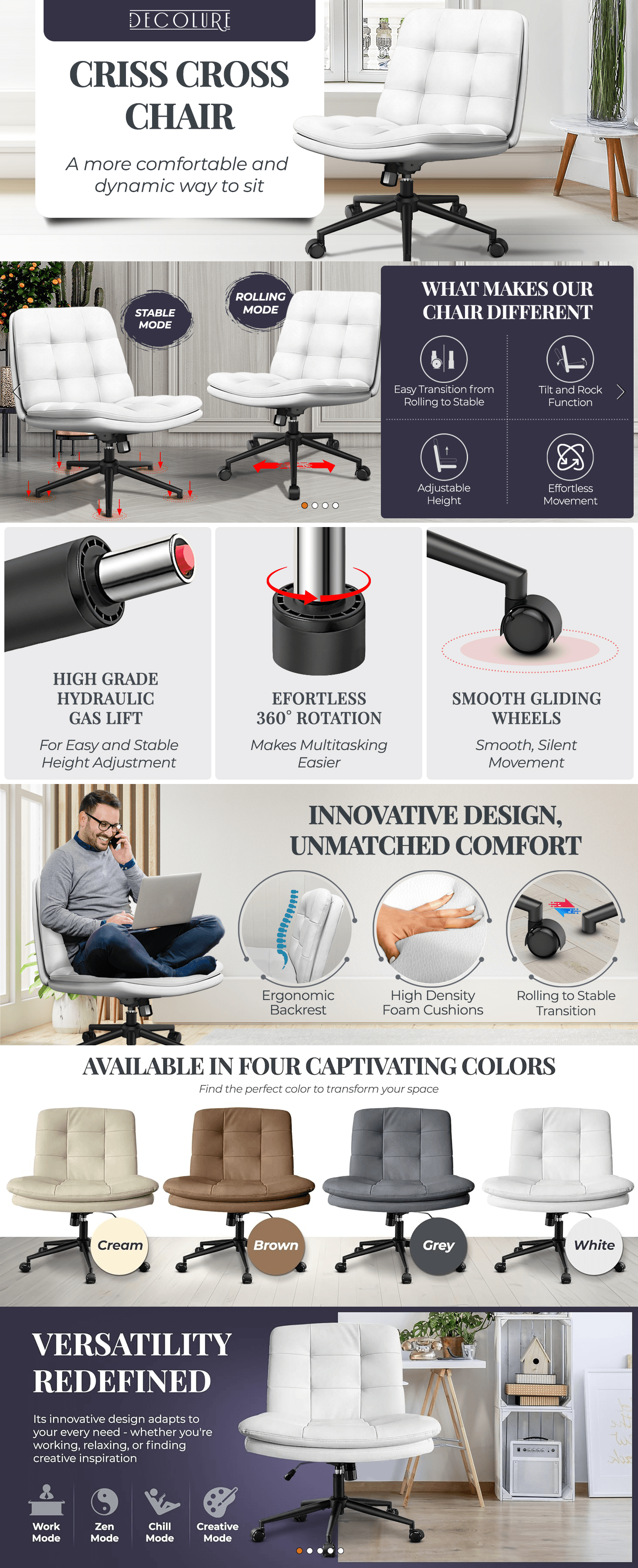 Amazon.com: Criss Cross Desk Chair for Cross Legged Sitting: A+ Premium