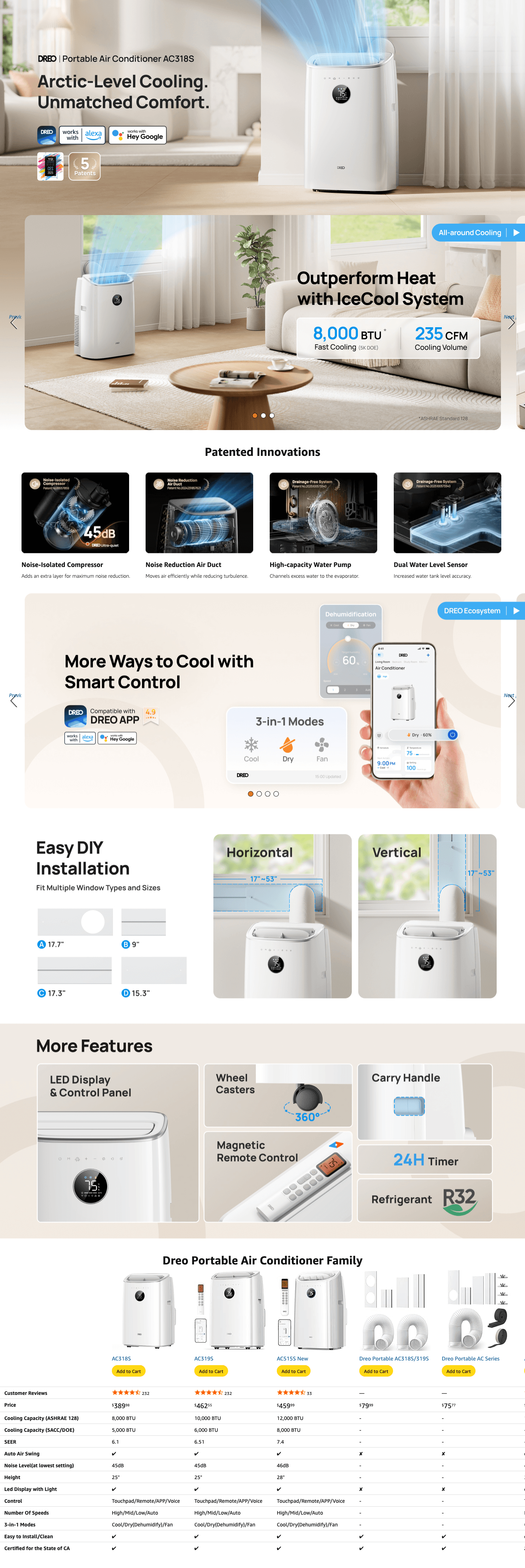 Amazon.com: Dreo Portable Air Conditioners: A+ Premium