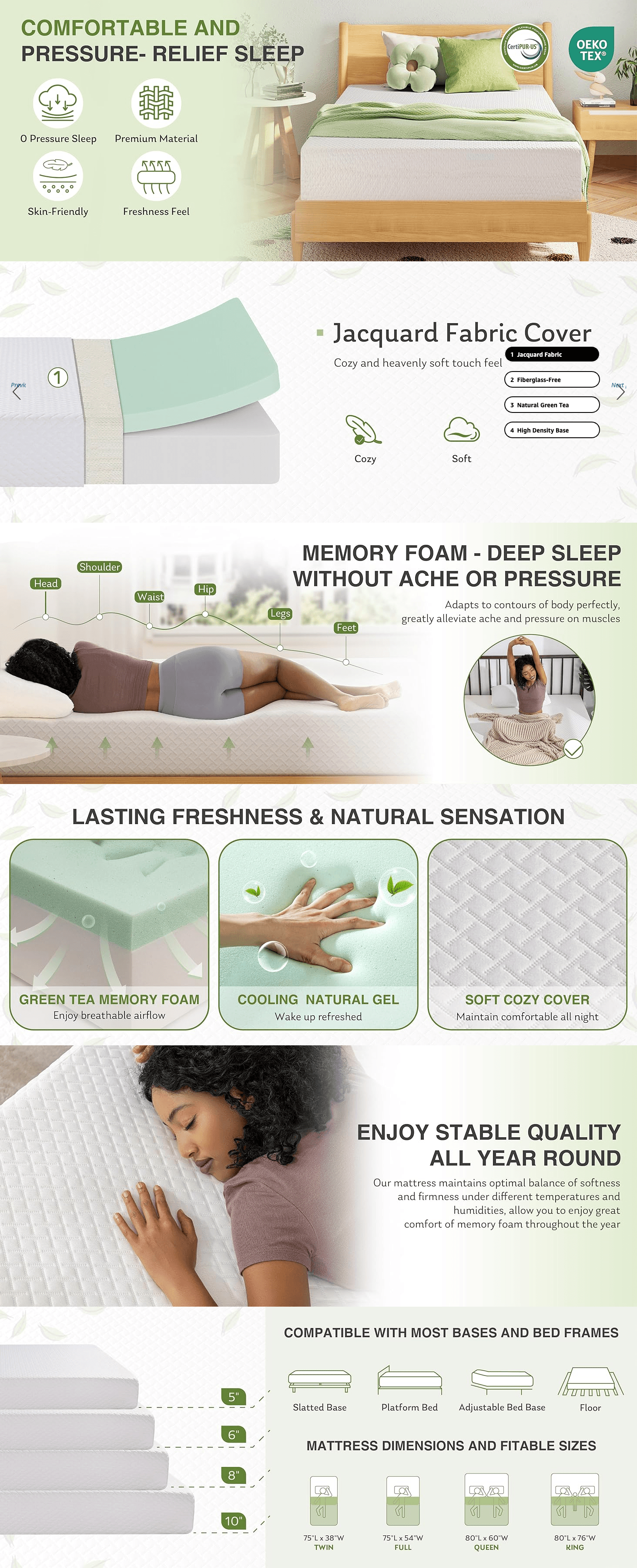 Amazon.com: EGOHOME Full Size Memory Foam Mattress: A+ Premium