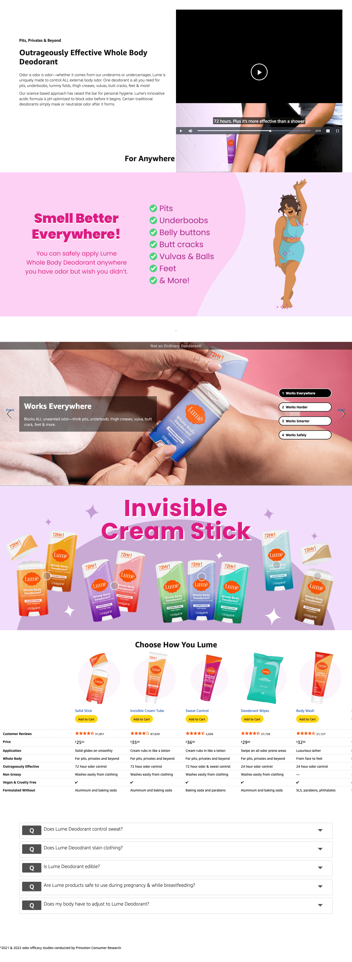 A+ Premium for Amazon.com : Lume Whole Body Deodorant