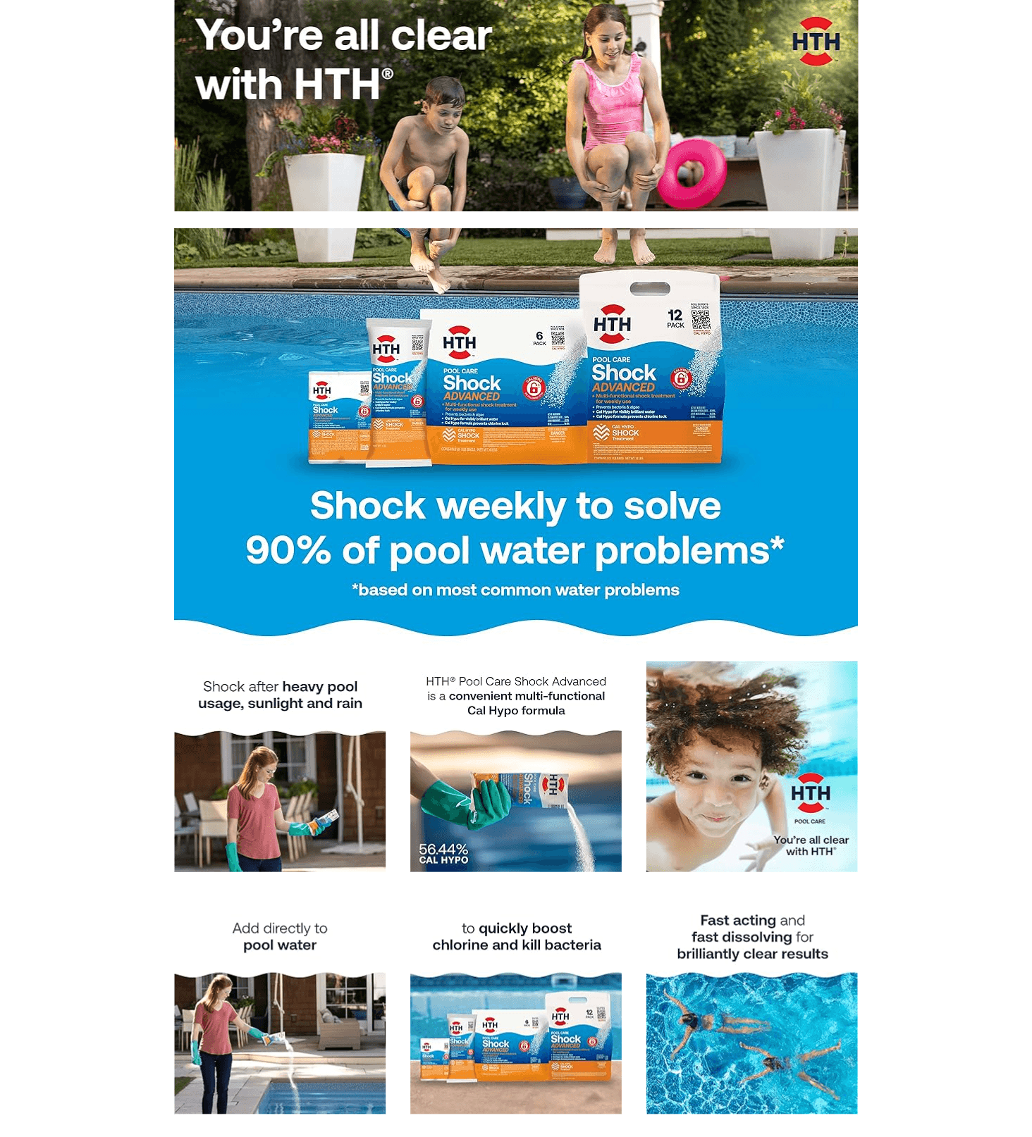 Amazon.com : HTH 52037R Pool Care Shock Advanced: A+ Premium