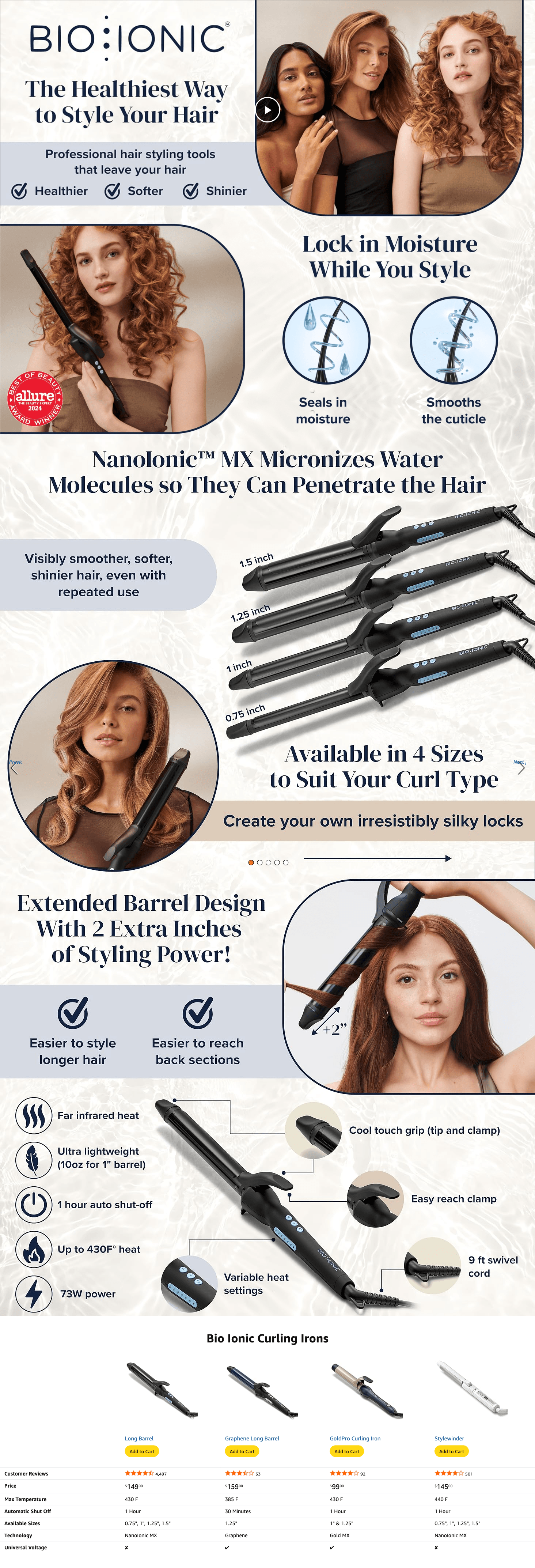 Amazon.com: Bio Ionic Long Barrel Styler: A+ Premium