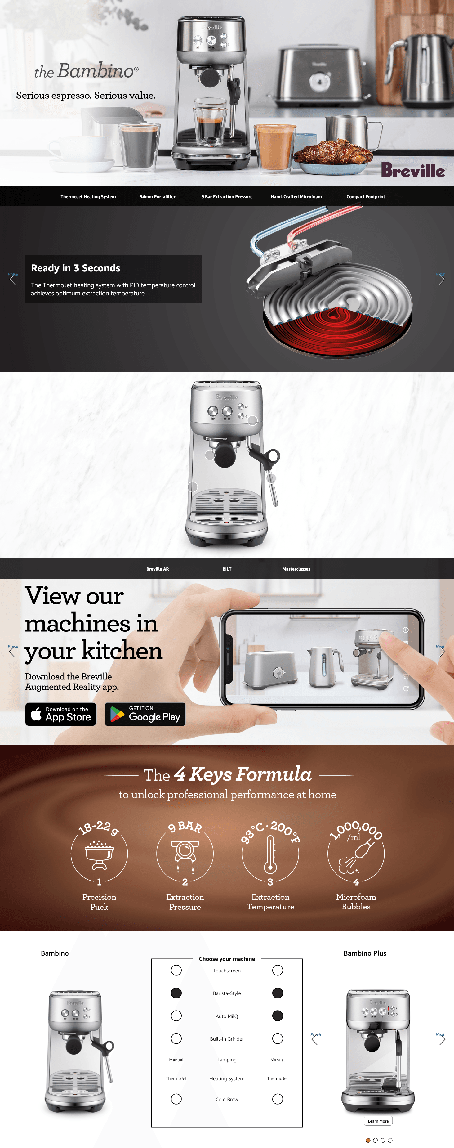 Amazon.com: Breville Bambino Espresso Machine BES450BSS: A+ Premium
