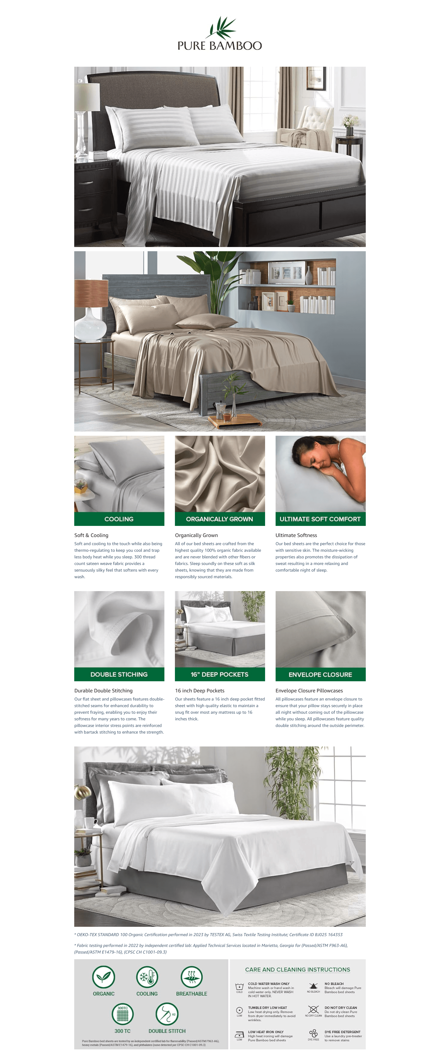 Amazon.com: King Sheets by Pure Bamboo: A+ Premium