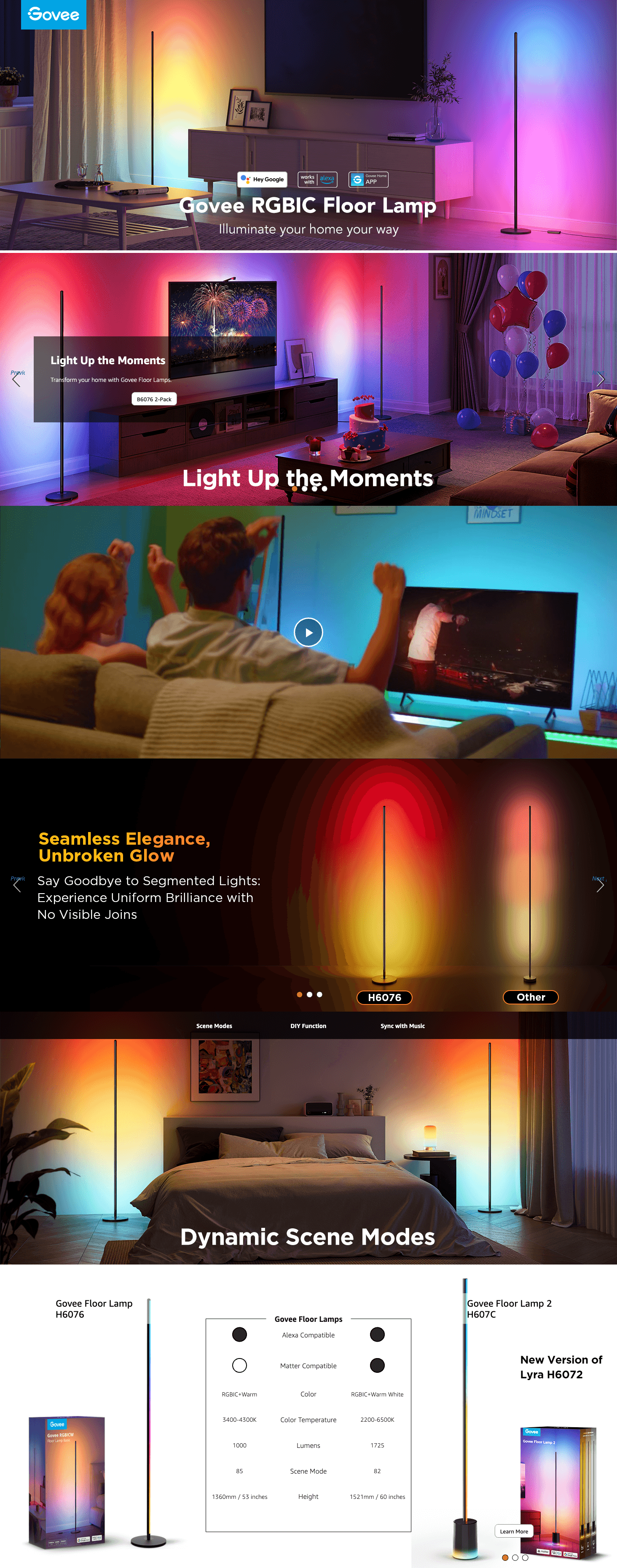 Govee RGBIC Floor Lamp: A+ Premium