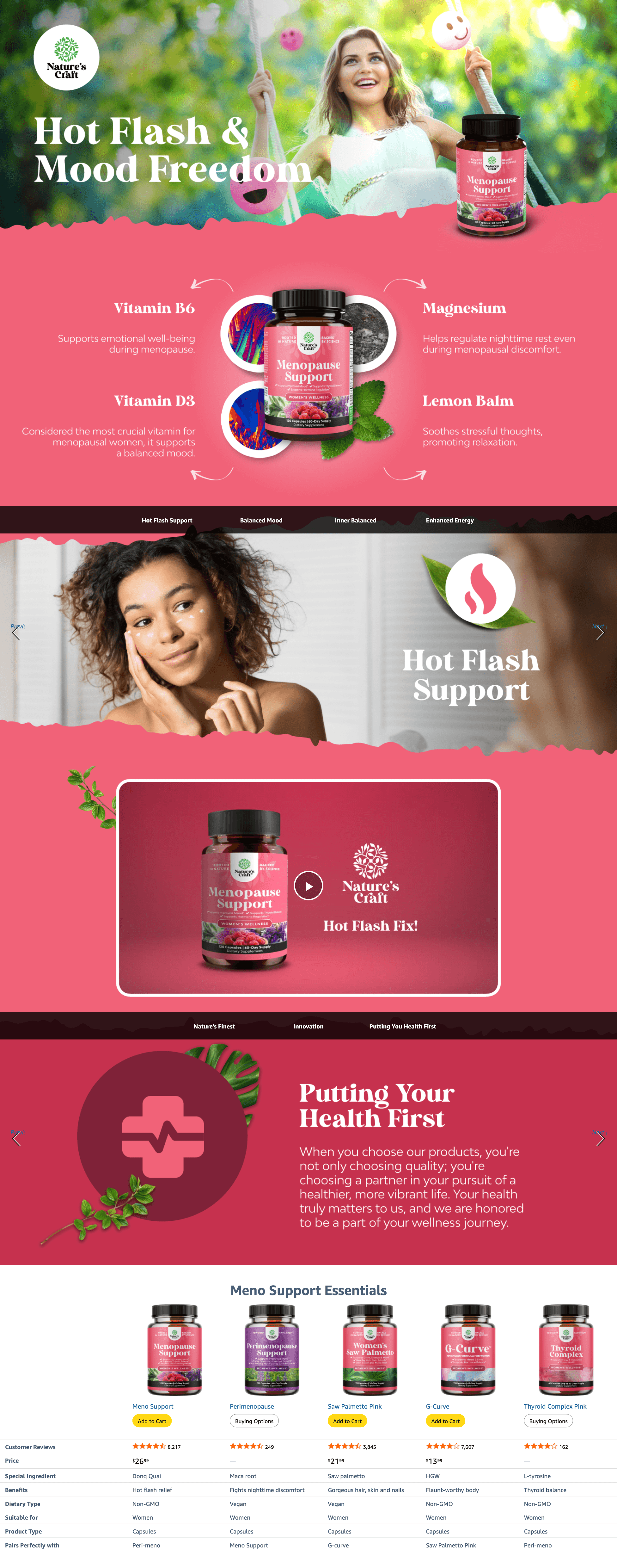 A+ Premium for Amazon.com: Complete Herbal Menopause Supplement for Women