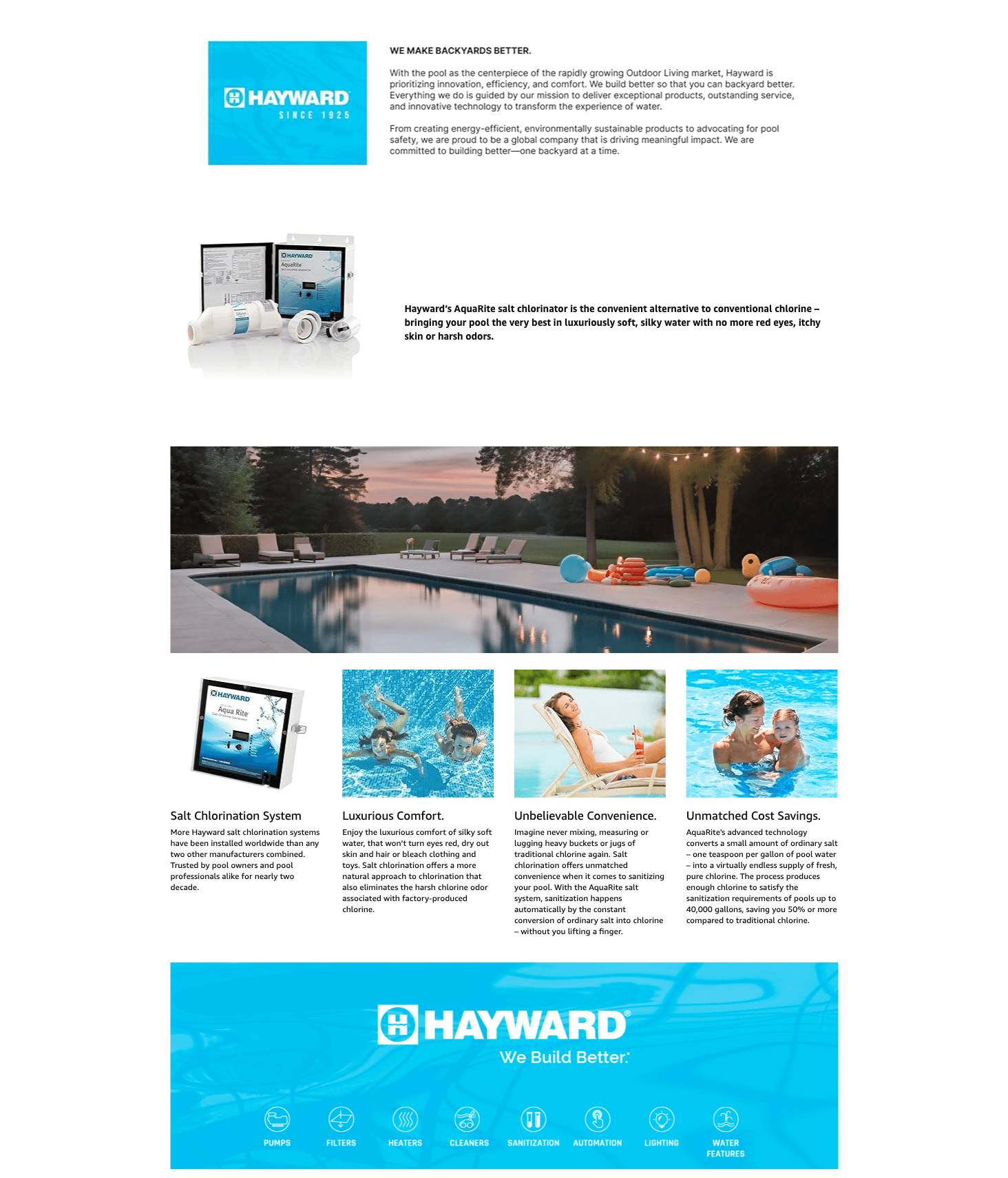 Amazon.com : Hayward W3AQR15 AquaRite Salt Chlorination System for In-Ground Pools up to…: A+ Premium