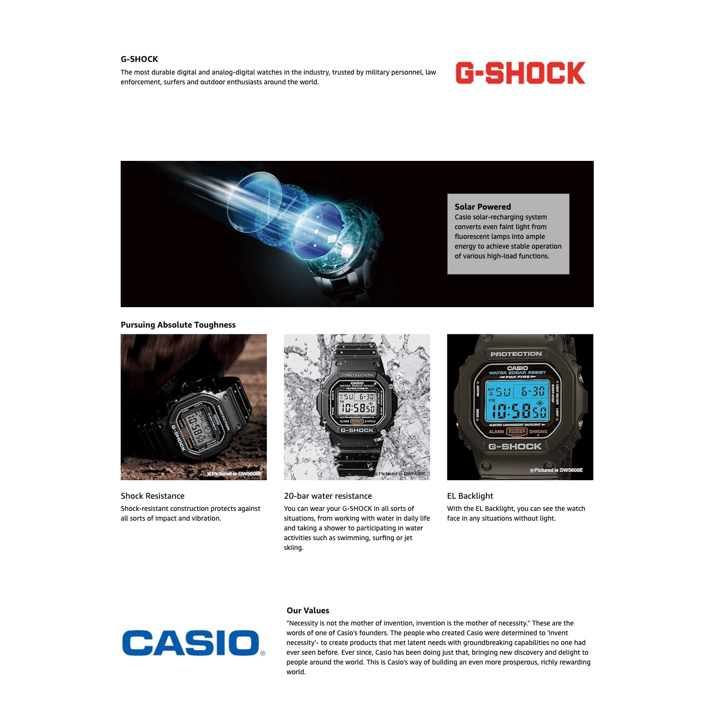 Amazon.com: Casio G-Shock GWM5610-1 Men's Solar Black Resin Sport Watch : Clothing: A+ Premium