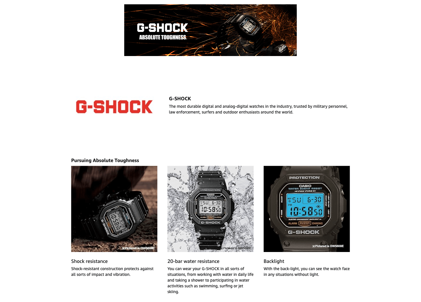 Amazon.com: Casio Men's G-Shock Quartz Watch with Resin Strap: A+ Premium