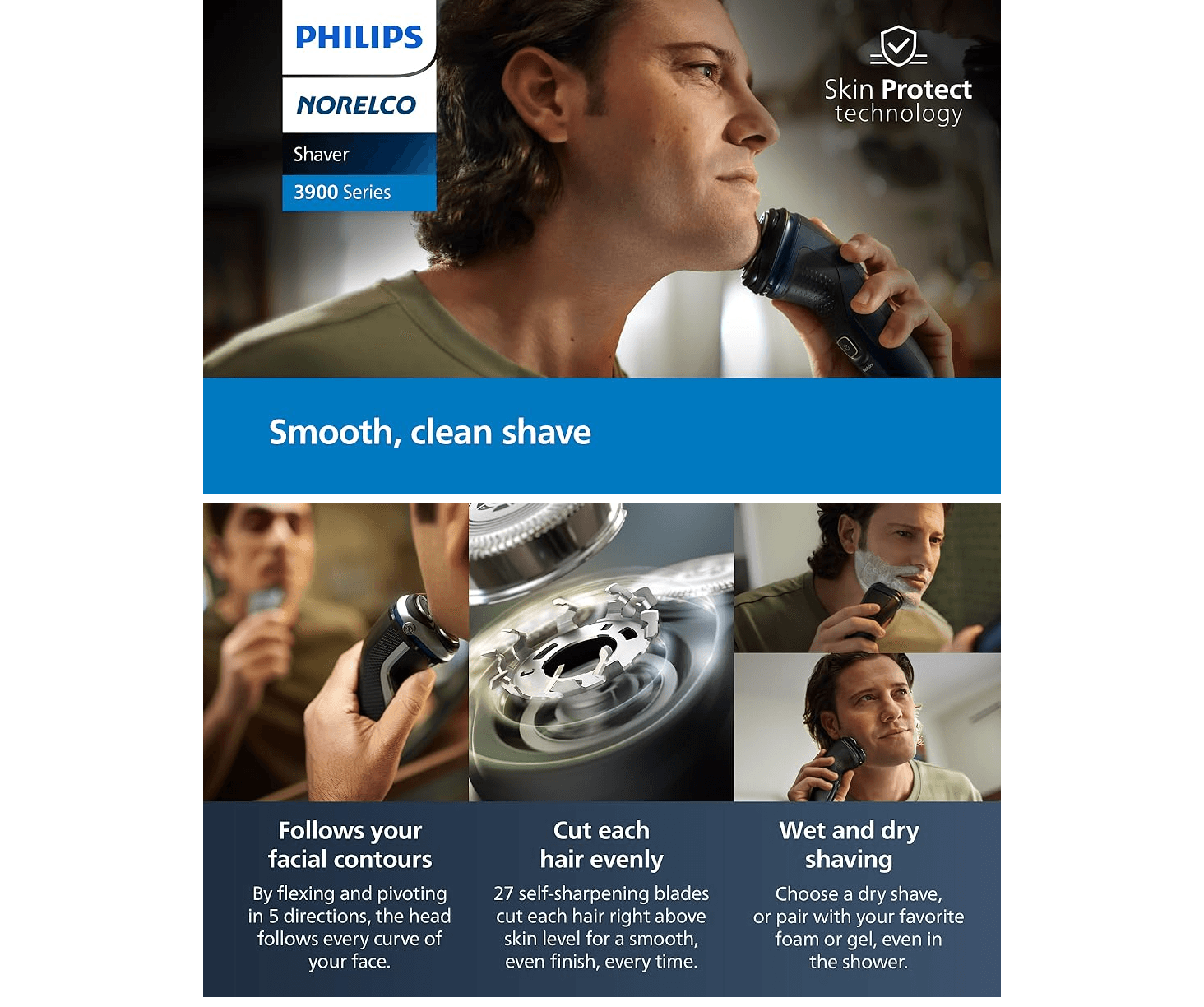 Amazon.com: Philips Norelco Shaver 3900 Series: A+ Premium