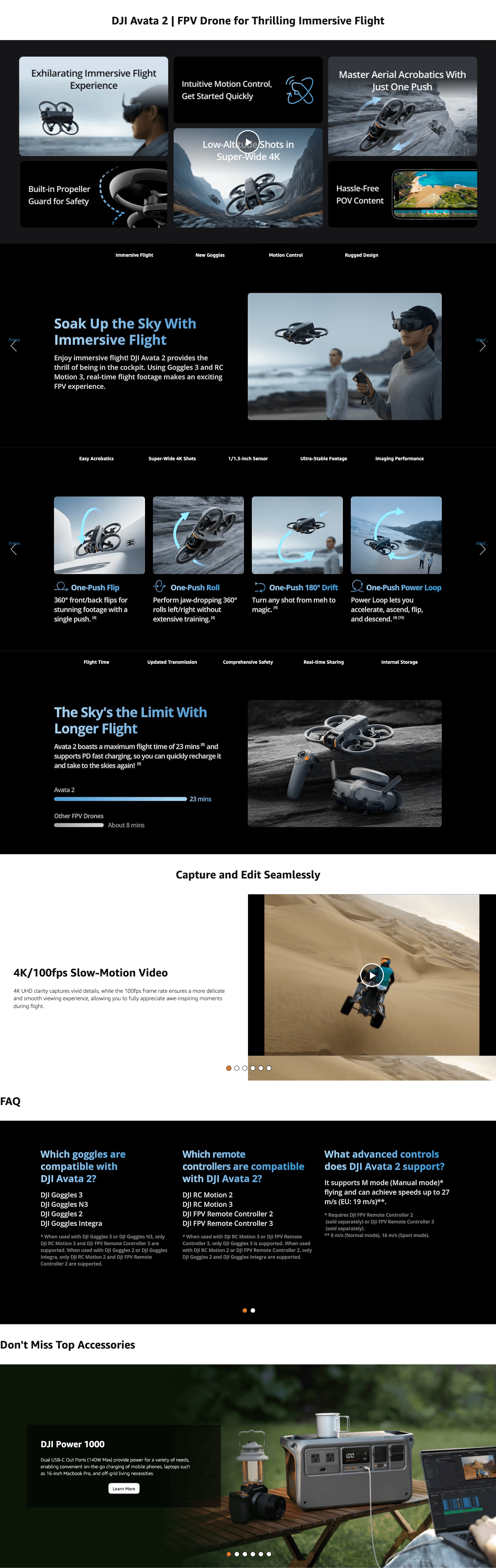 Amazon.com: DJI Avata 2 Fly More Combo (3 Batteries): A+ Premium